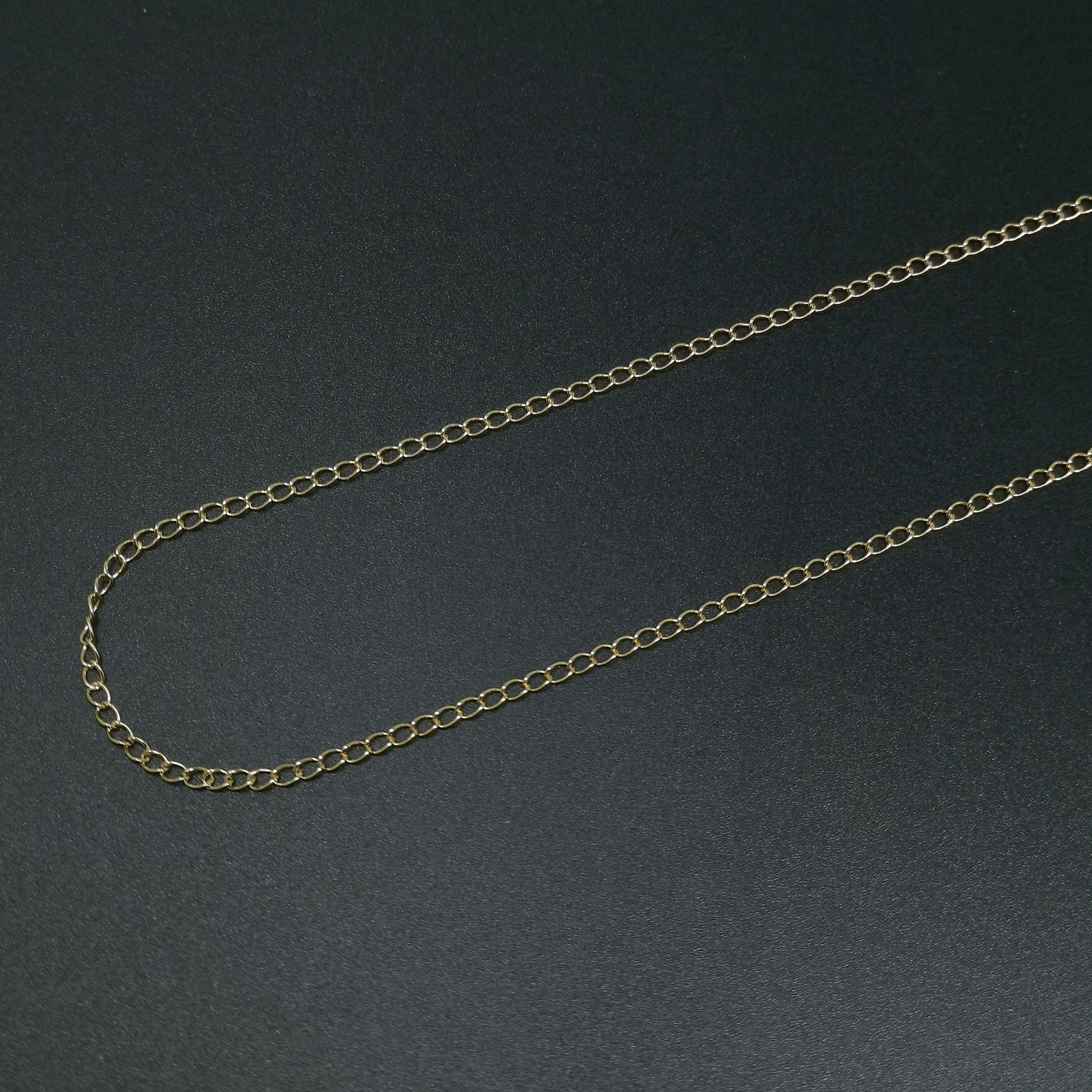 Cuban Link Chain 16K Gold by Yard, Miami Link Chain, Wholesale bulk Roll Chain for Jewelry Making, Width is 2.3mmthicknest 0.4mm, 402