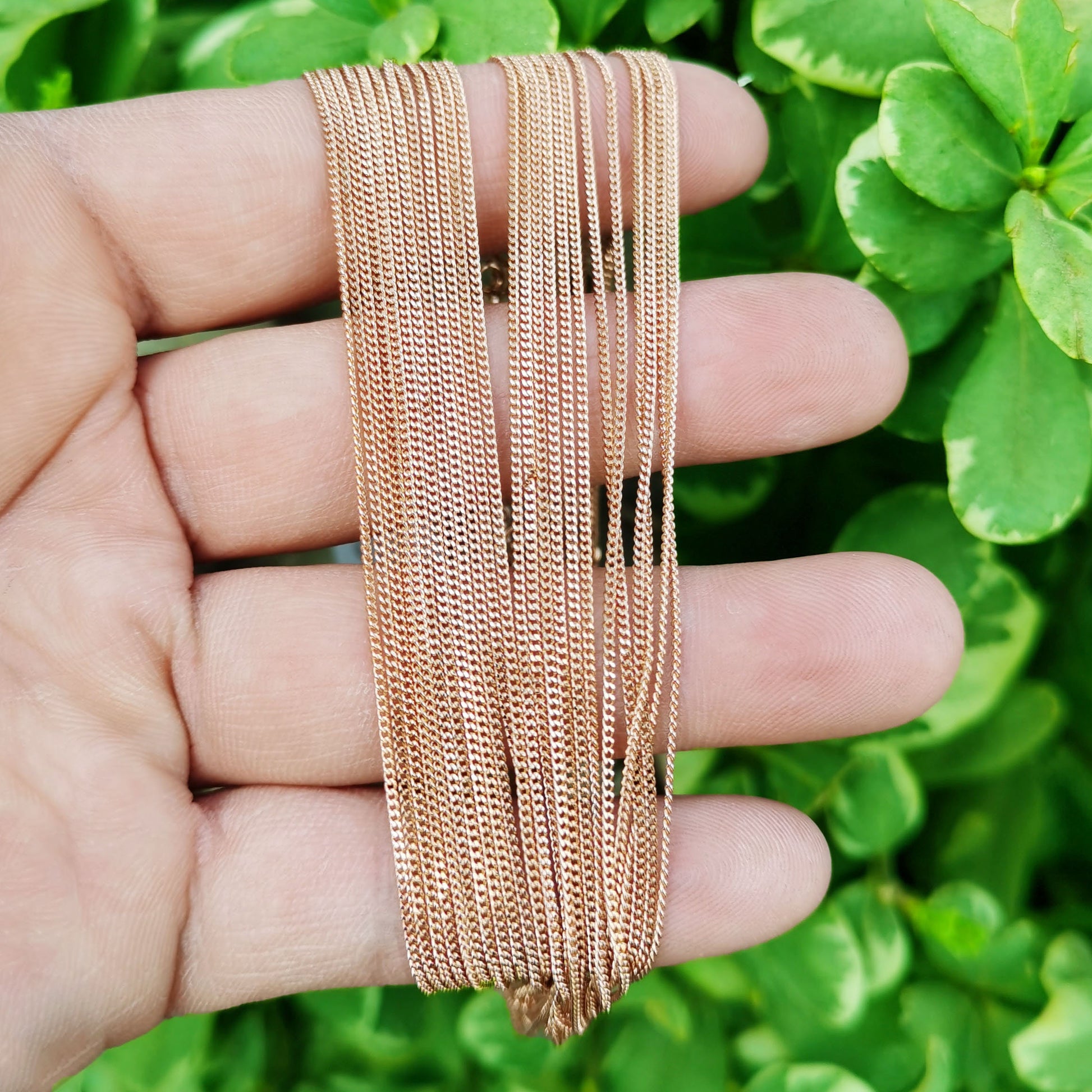 1pc Dainty 17.7''x0.5mm thick ready to wear Gold Cuban curb Necklace, Layering Miami Link Chain For Jewelry Making Charm, 838