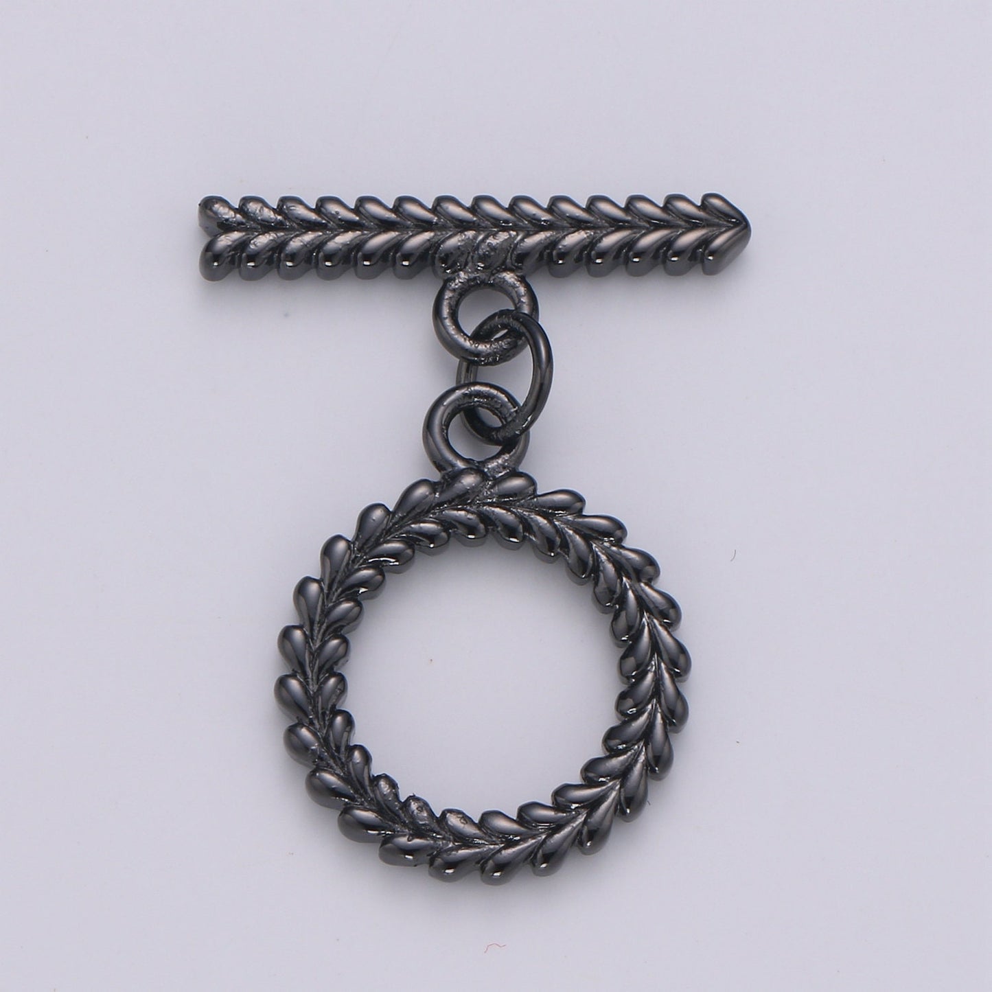 1 Set 15mm 24K Gold Wreath Toggle Clasp with jump ring chose color-Gold, Black, Rosegold, Silver SUPP-1044, 1045,1046, 1047