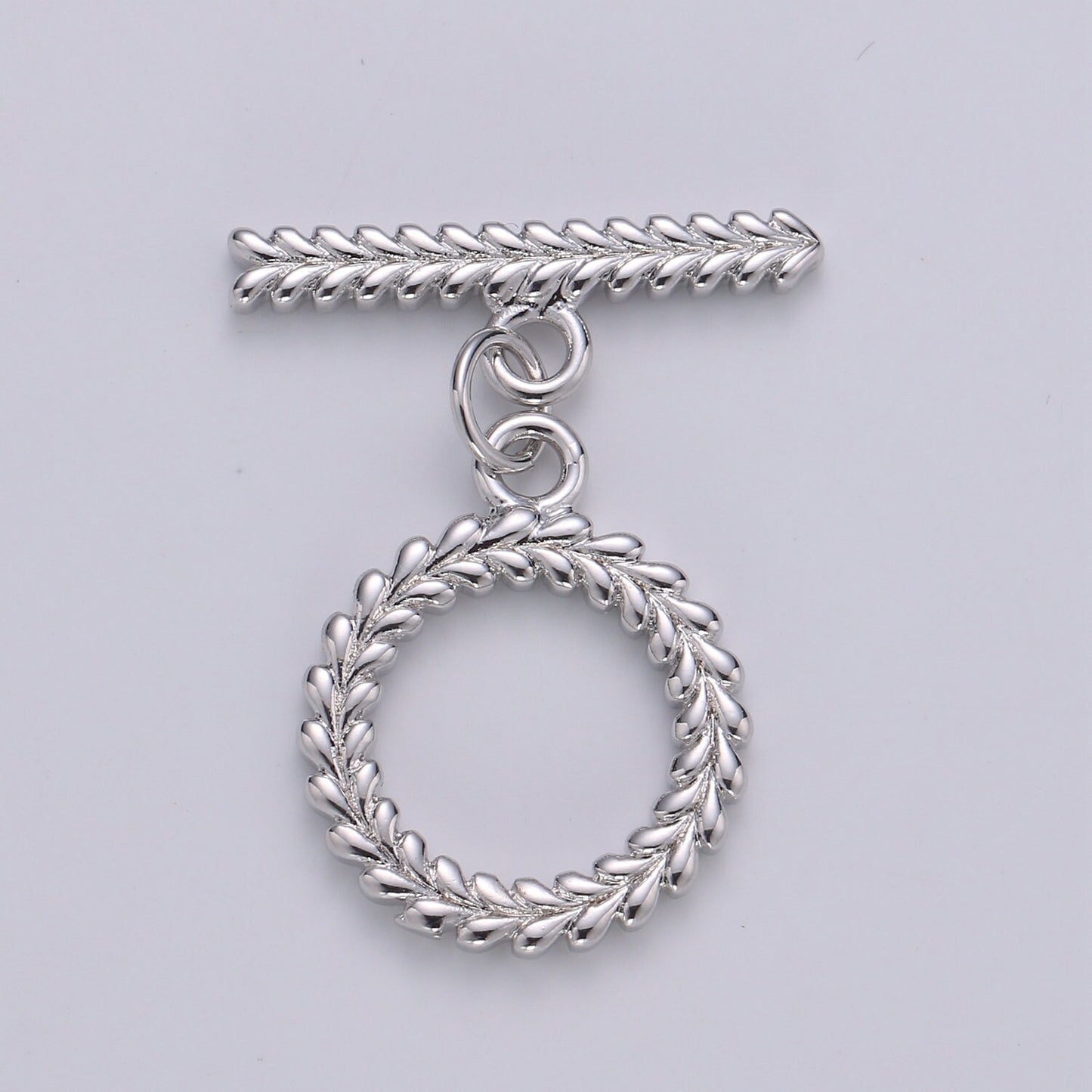 1 Set 15mm 24K Gold Wreath Toggle Clasp with jump ring chose color-Gold, Black, Rosegold, Silver SUPP-1044, 1045,1046, 1047