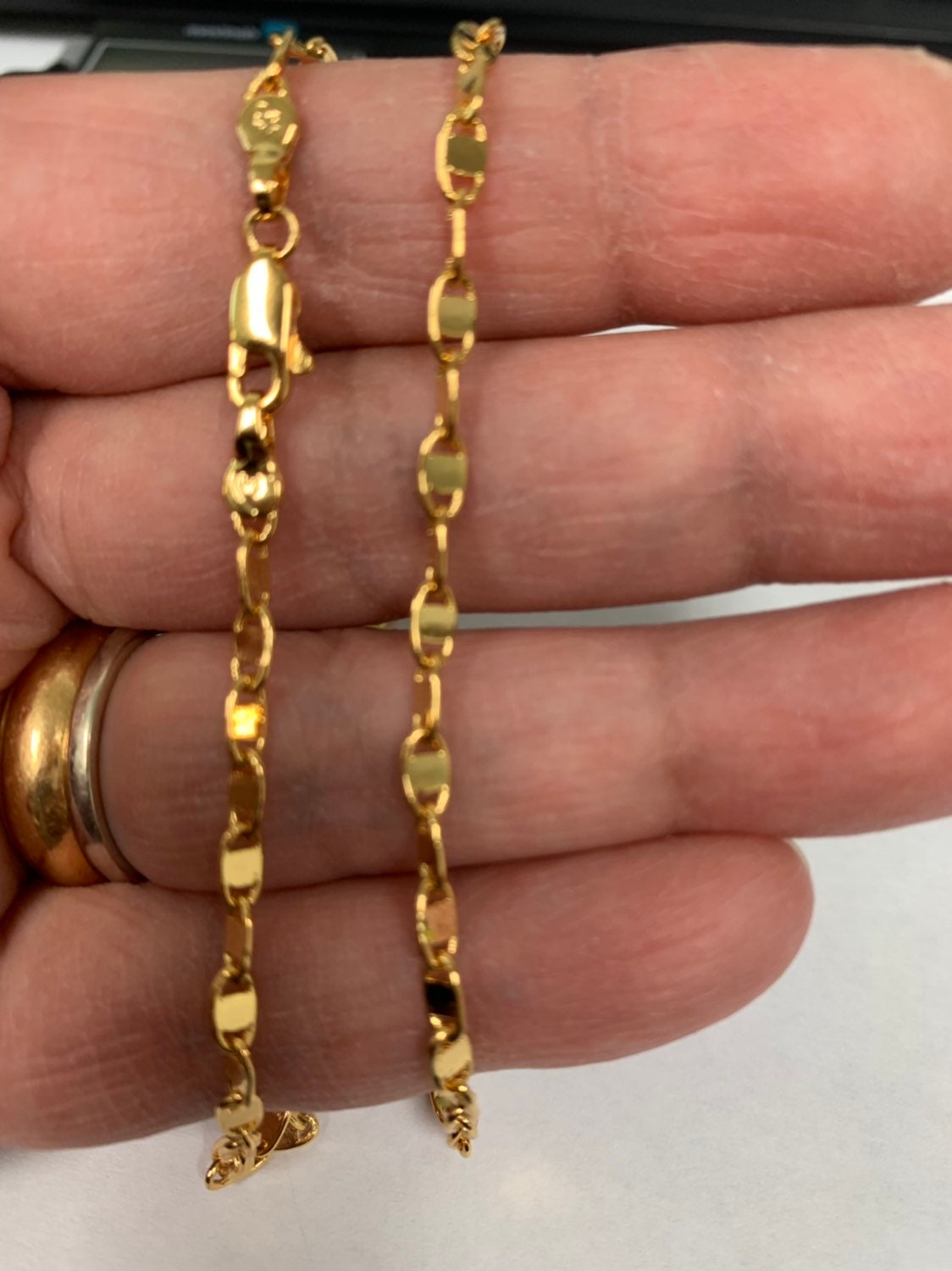 1pc17.5'' Ready to Use 24k Goldfilled Anchor Necklace Chain, Layering Unique Chain Mariner Necklace, For Pendant Charm, CN- 872