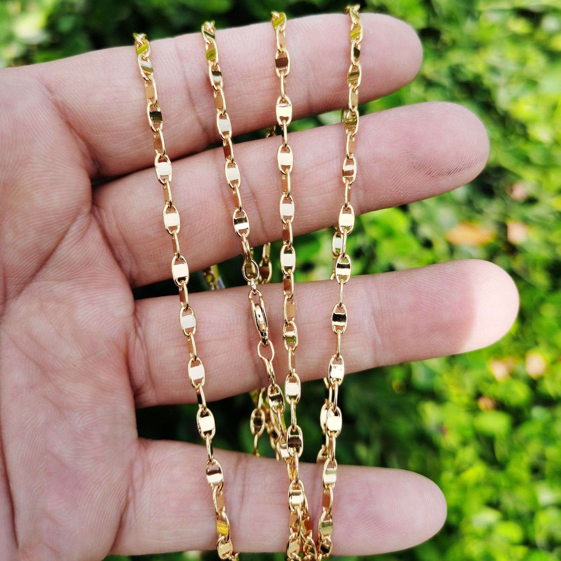 1pc17.5'' Ready to Use 24k Goldfilled Anchor Necklace Chain, Layering Unique Chain Mariner Necklace, For Pendant Charm, CN- 872