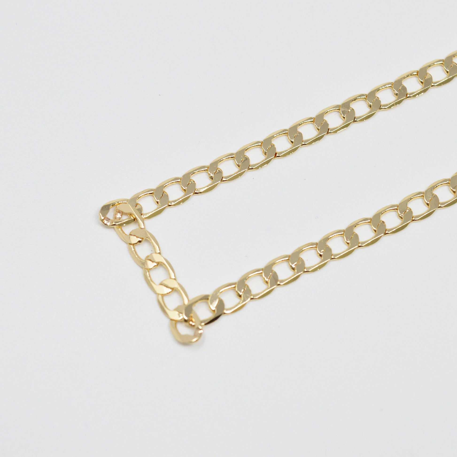 24K Gold Plated 4.4mmx6.7mm Cuban Curb Chain by Yard, Cuban Curb Chain, Wholesale bulk Roll Chain for DIY Craft, Thicks 0.6mm,Roll-432