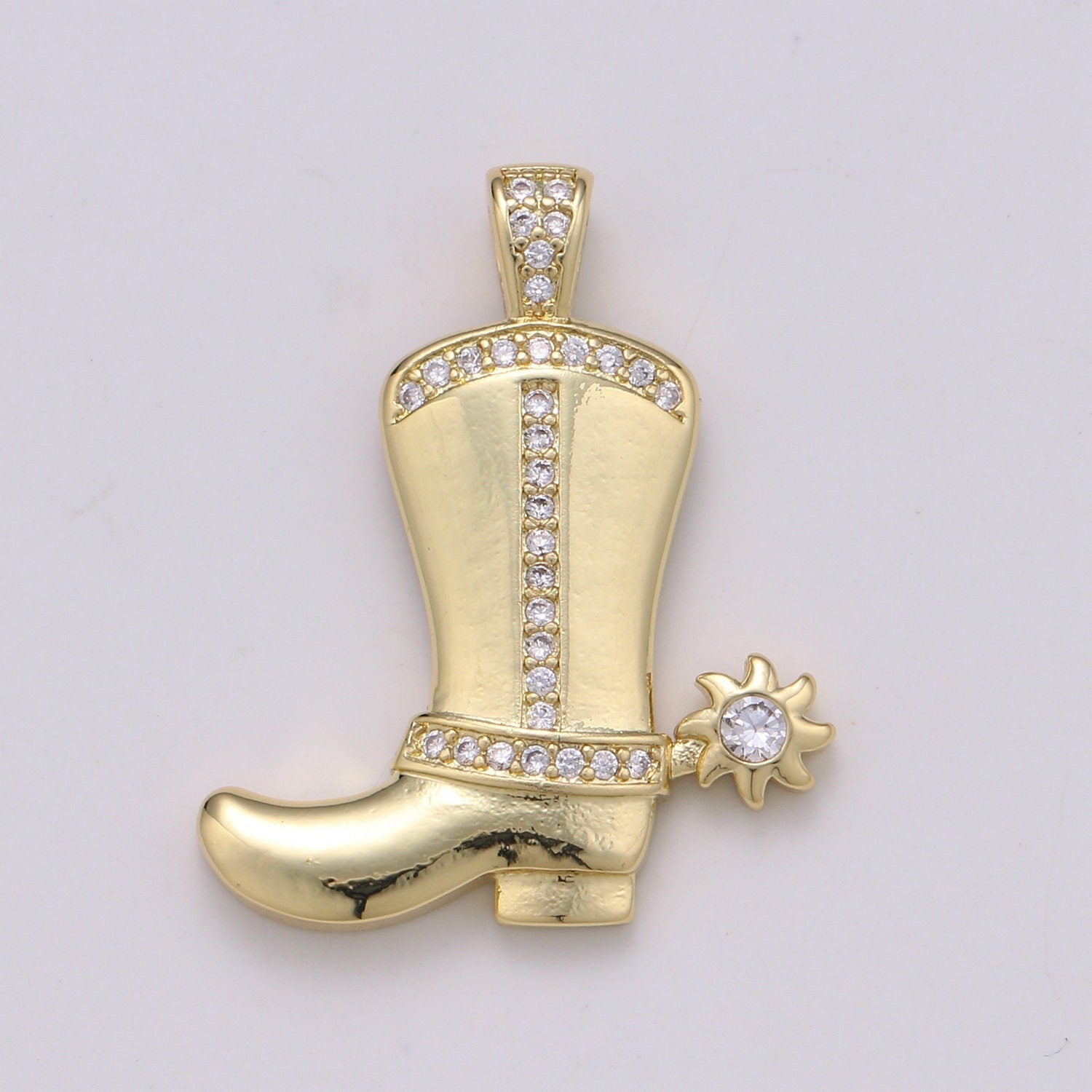 24K Gold Cowboy Boot Charm, Gold Cowboy Boots Charm for Necklace or Bracelet, Cowgirl Charm, Rodeo Cowgirl Jewelry | J-152, J-153