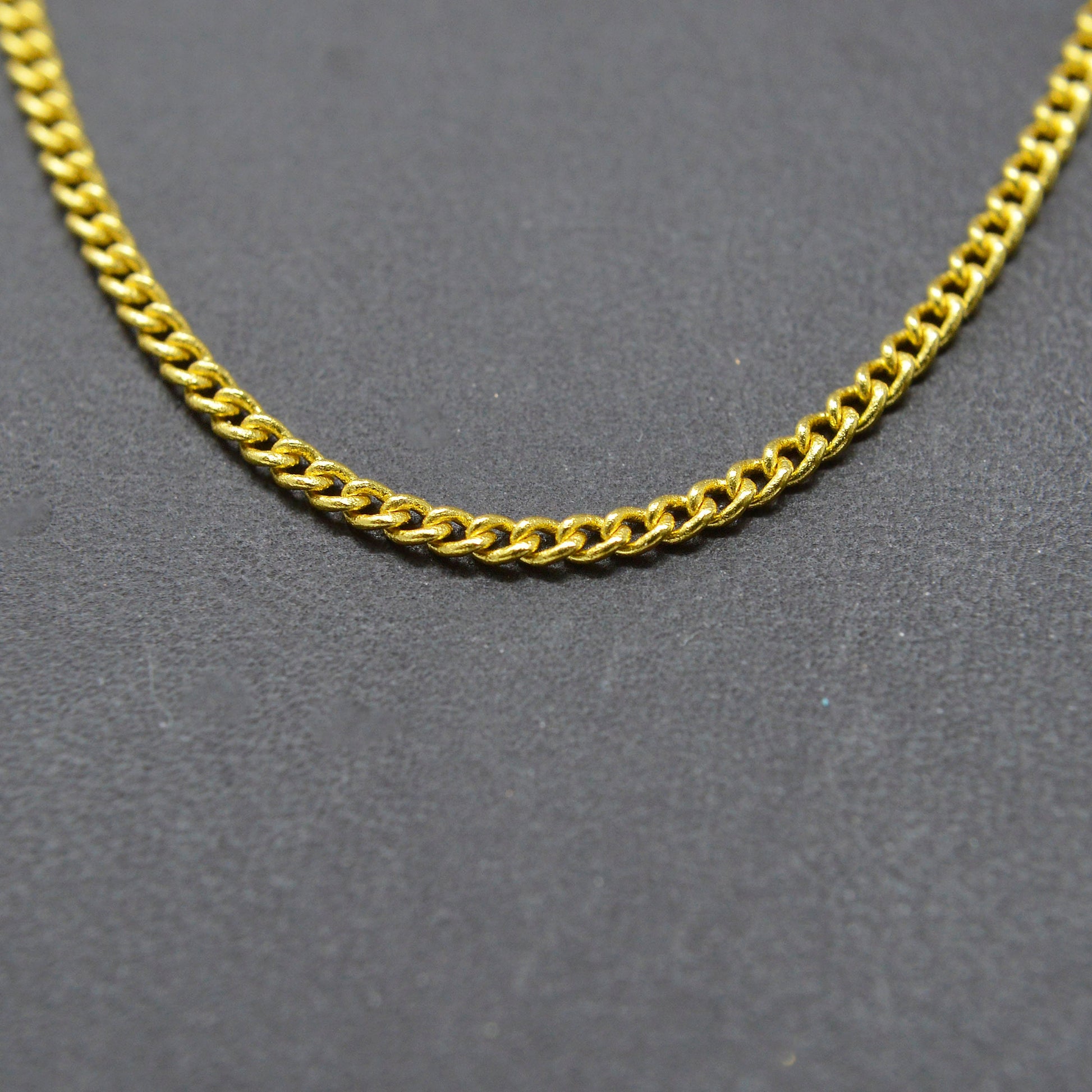 24K Gold Plated Cuban Curb Chain by Yard, Gold Plated Florida Link Chain,Wholesale bulk Roll Chain for Jewelry Making, Width 1.6mm,Roll- 437