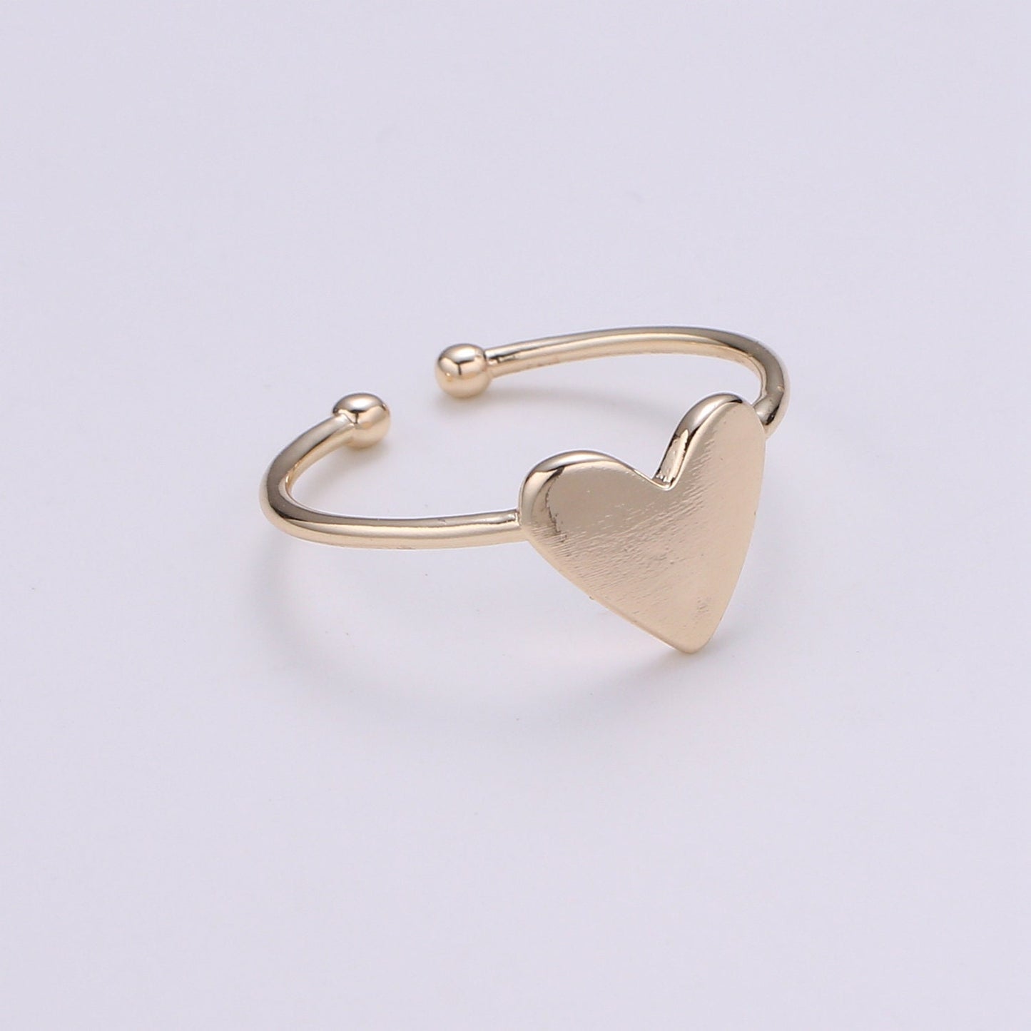 1pc Heart 18k Gold Ring, Adjustable Gold Love Ring, Simple Heart Ring, Valentine Ring- 270
