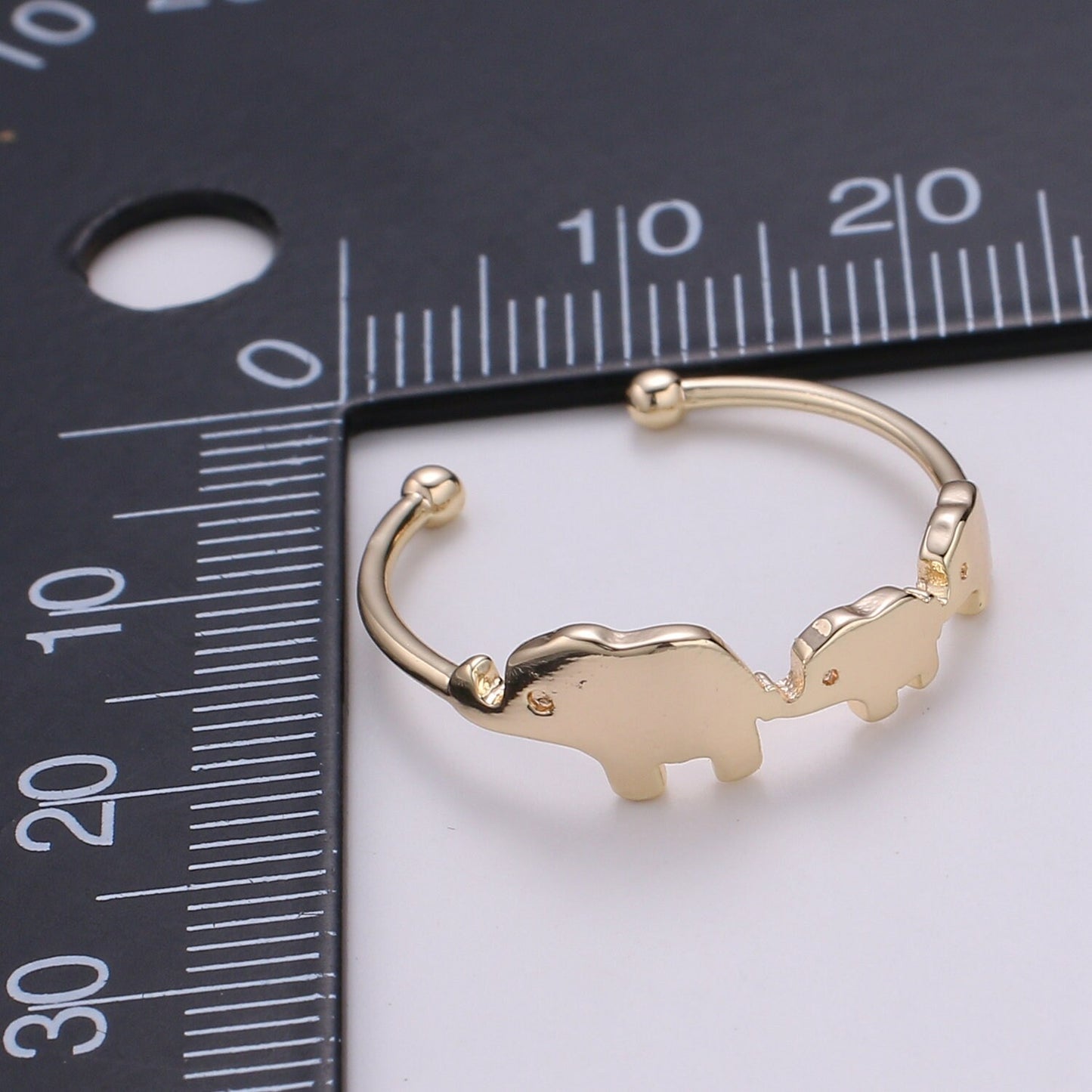 Mini Gold Elephant Ring Animal Inspired R259