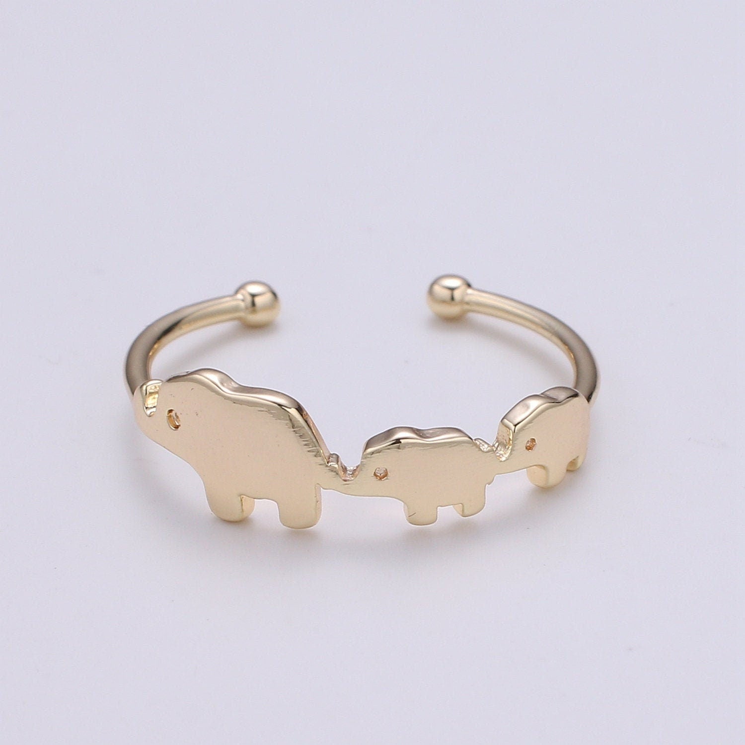 Mini Gold Elephant Ring Animal Inspired R259
