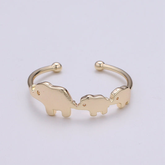 Mini Gold Elephant Ring Animal Inspired R259