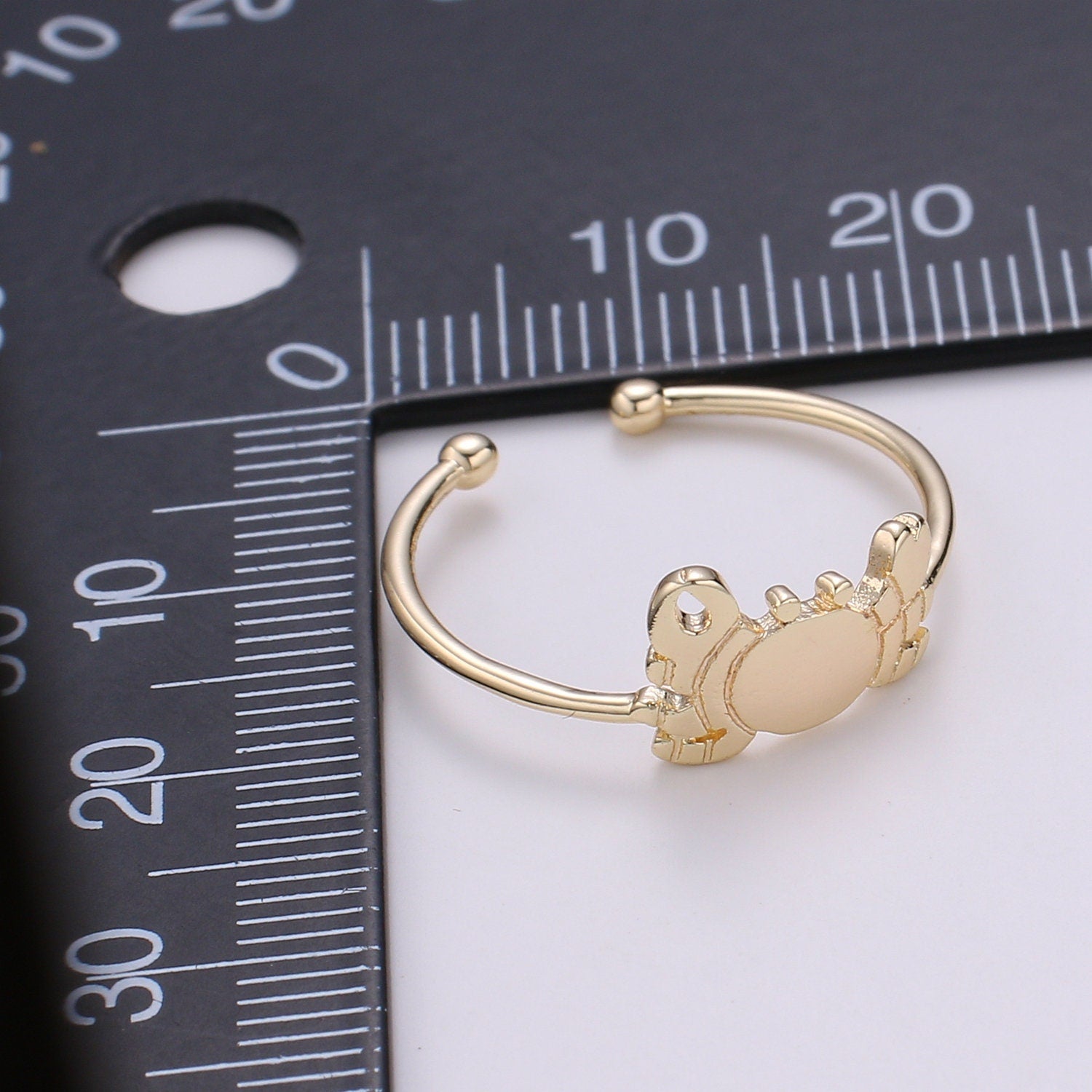 1pc King Crab 18k Gold Ring, Adjustable Gold Curb Ring, Simple Ocean Life Ring, The Animal Ring- 261