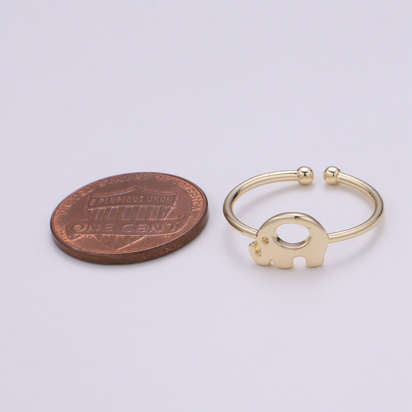 1pc Elephant 18k Gold Ring, Adjustable Gold Curb Ring, Simple Animal Ring, The Forest Ring- 266