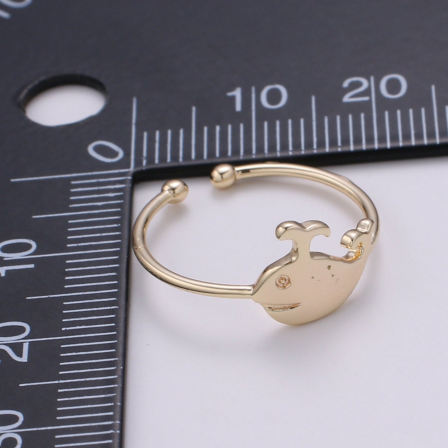 1pc Whale 18k Gold Ring, Adjustable Gold Curb Ring, Under the sea Ocean Life Ring, The Animal Ring- 267
