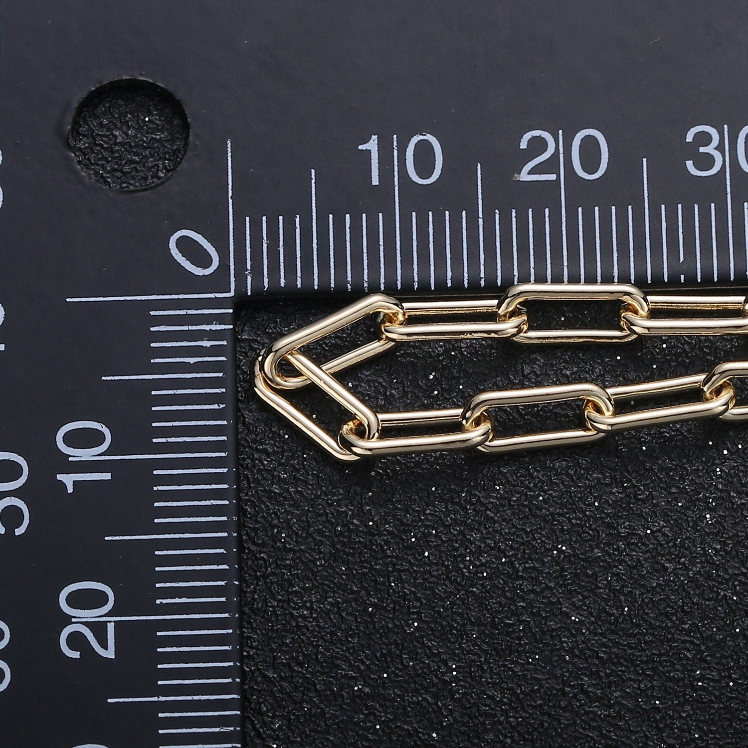 16K Gold Plated Paperclip Rolo Cable Chain by Yard, Gold Cable Rolo Chain by Foot, Thicknest 1mm, Roll-309