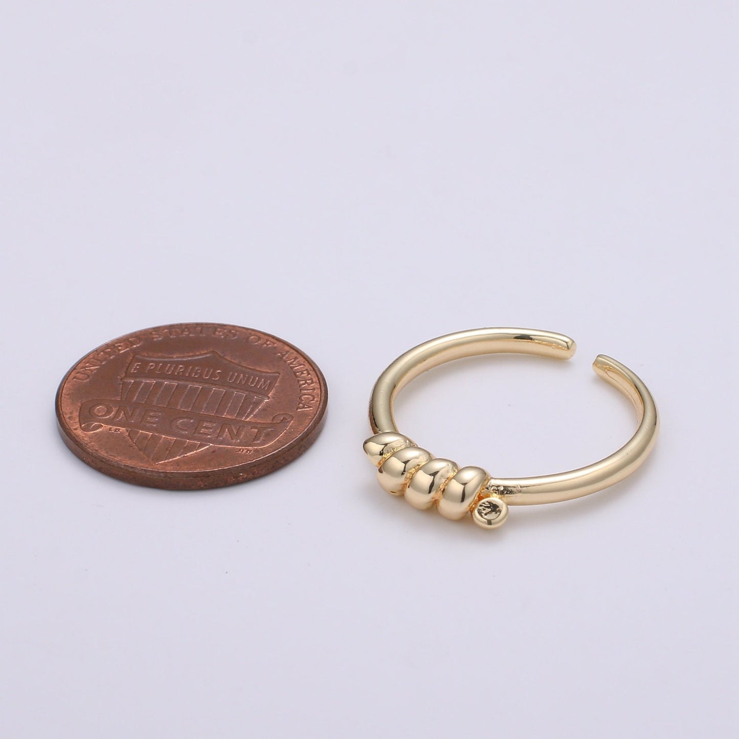 1pc Hold Tight 18k Gold Ring, Adjustable Gold Curb Ring, Simple Twist Ring, Grasp Ring- 251