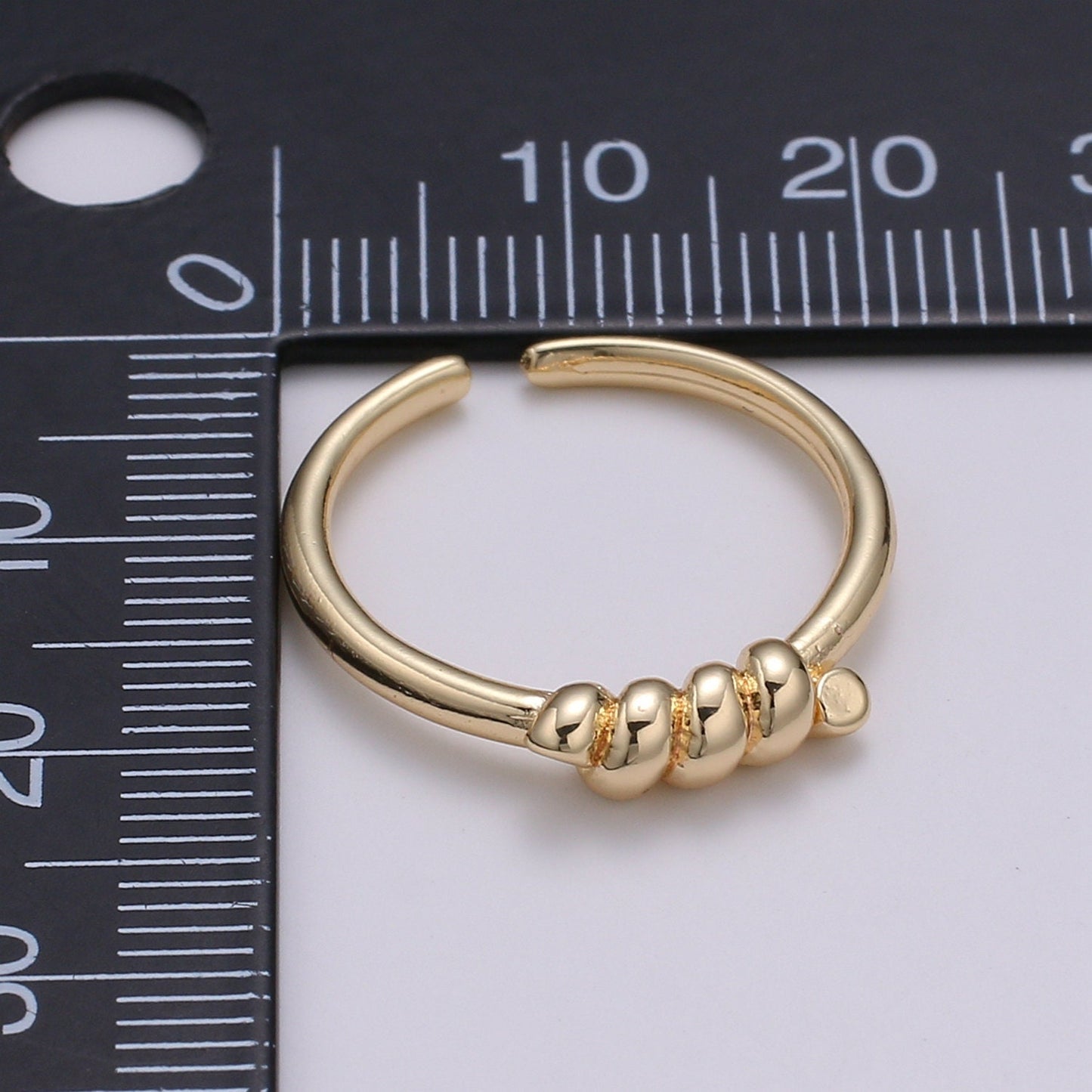 1pc Hold Tight 18k Gold Ring, Adjustable Gold Curb Ring, Simple Twist Ring, Grasp Ring- 251