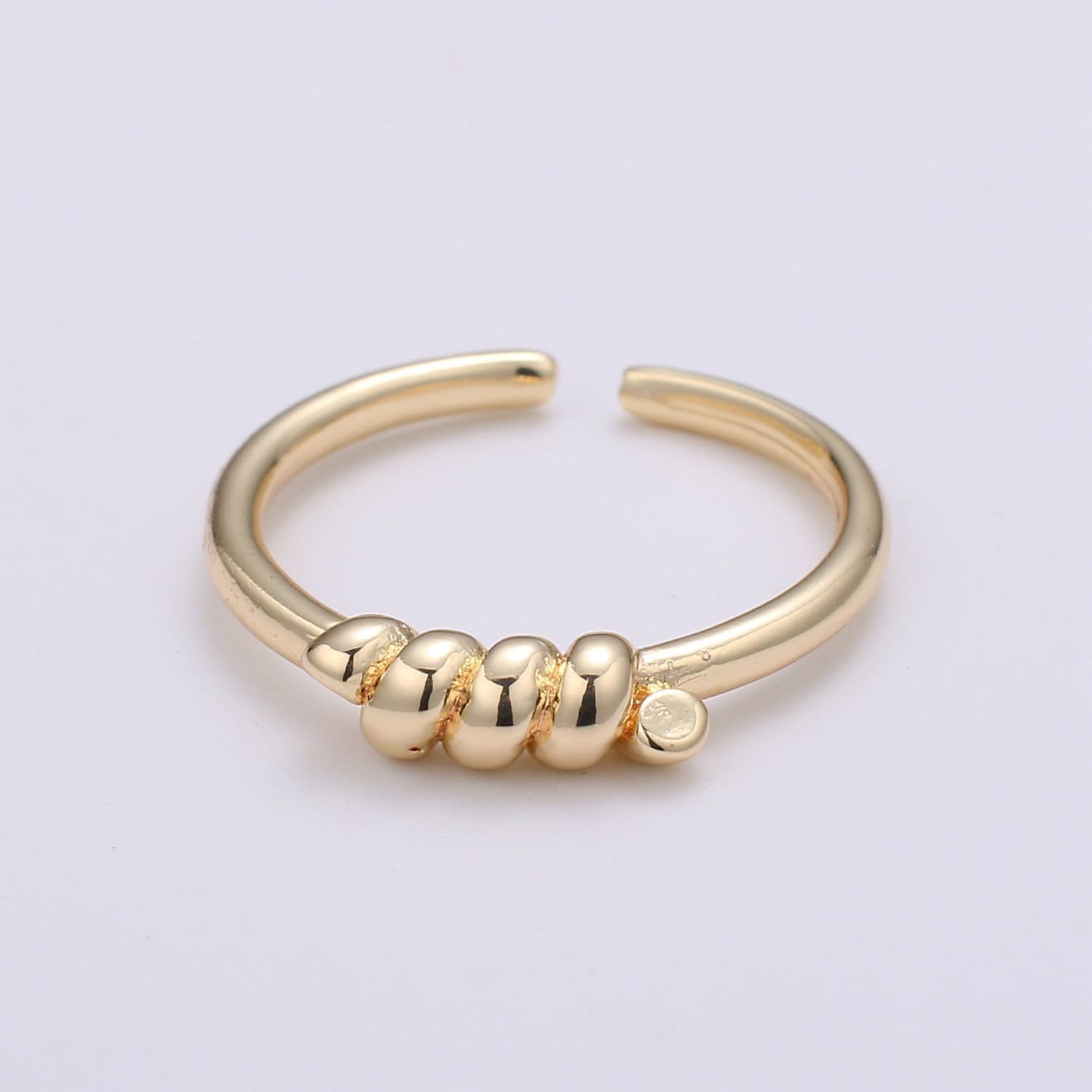 1pc Hold Tight 18k Gold Ring, Adjustable Gold Curb Ring, Simple Twist Ring, Grasp Ring- 251