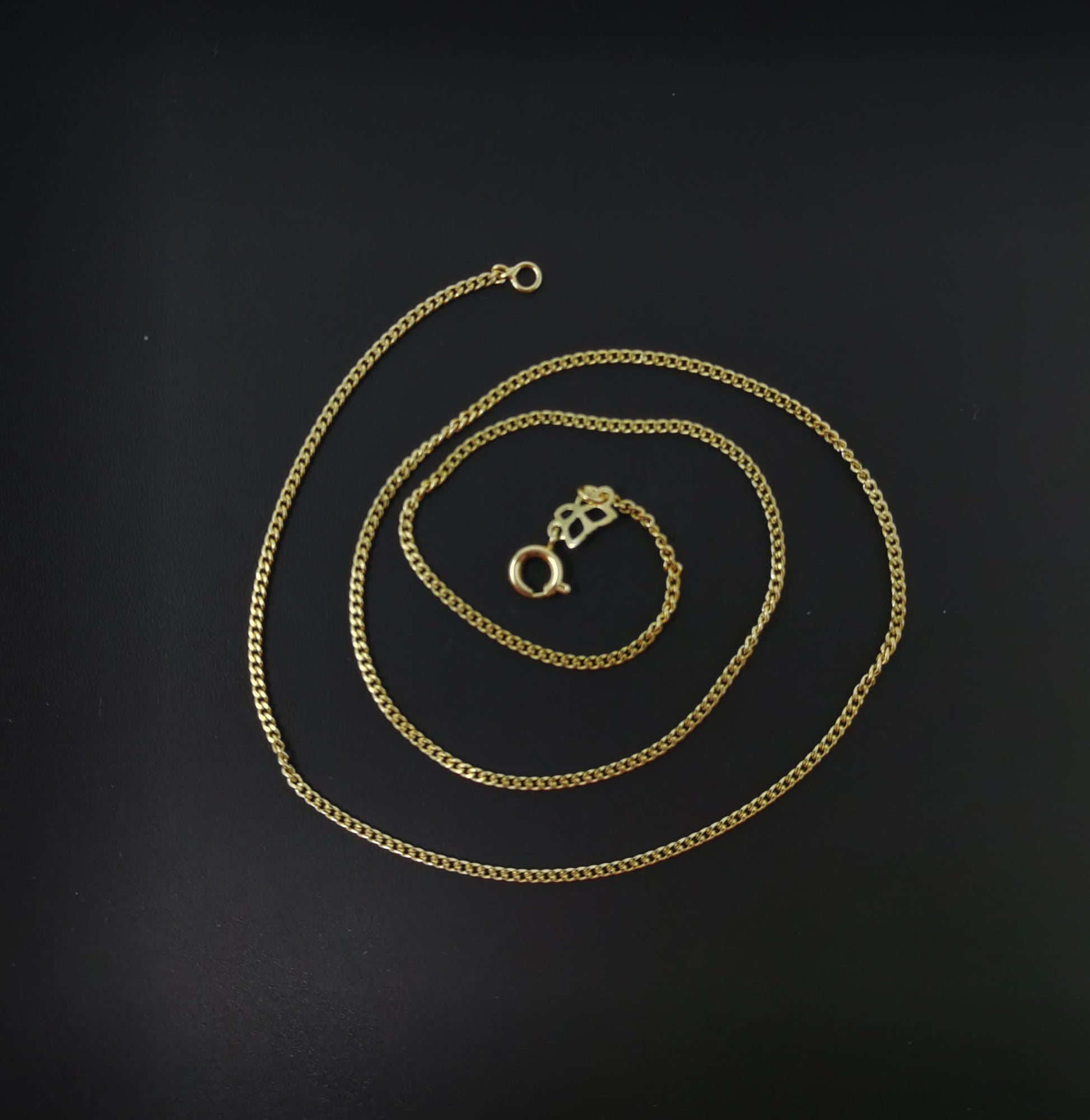 1pc 15.8'' Ready to Use 14K Gold Plated Dainty Cuban Curb Necklace Chain, Miami Layering Link, For Pendant Charm Necklace, 943