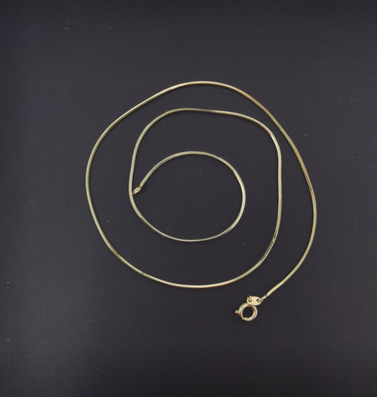 1pc 16.0''+ 2" extender Ready to Use 14K Gold Plated Cocoon Necklace Chain, Layer Snake Chain Dainty Necklace, For Pendant Charm Making, 940