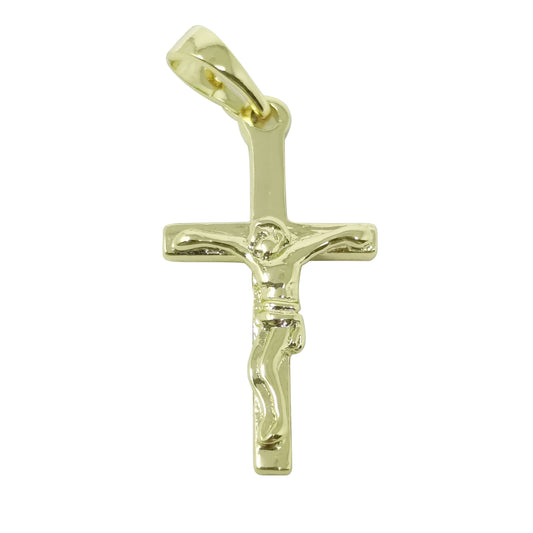 Gold Cross Pendant, crucifix cross charm Jesus Pendant Religious Necklace Pendant, 14K Gold Religious Jewelry Making, 2064