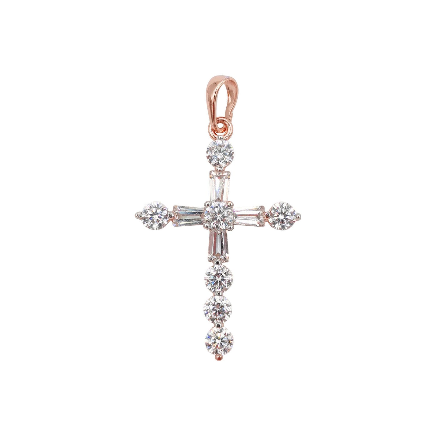 Baguette Cubic Cross Pendant, CZ Jesus Pendant, Earrings pendant, Bracelet Charm, Necklace Pendant, 14k Gold Filled Jewelry PDGF- 2058