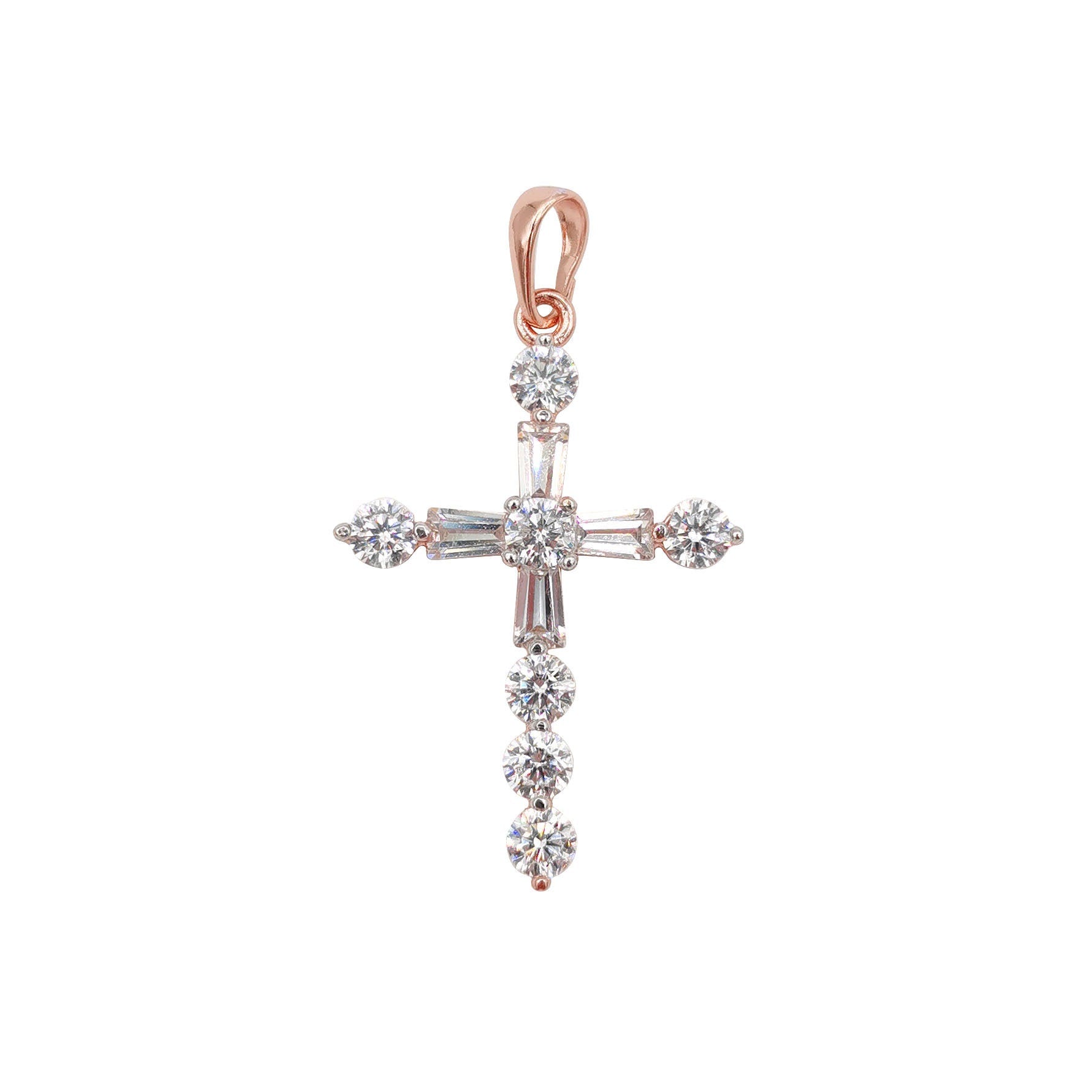 Baguette Cubic Cross Pendant, CZ Jesus Pendant, Earrings pendant, Bracelet Charm, Necklace Pendant, 14k Gold Filled Jewelry PDGF- 2058
