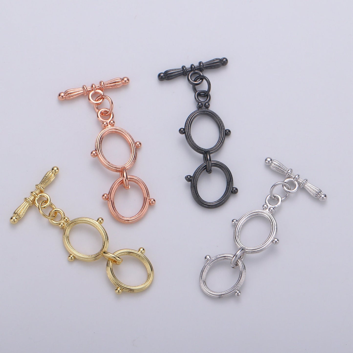 1x 14K Gold Toggle Clasp Oval Toggle Clasp for Jewelry Making Supply Rose Gold Silver Black OT Clasp
