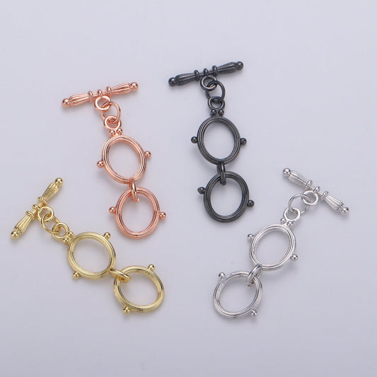 1x 14K Gold Toggle Clasp Oval Toggle Clasp for Jewelry Making Supply Rose Gold Silver Black OT Clasp