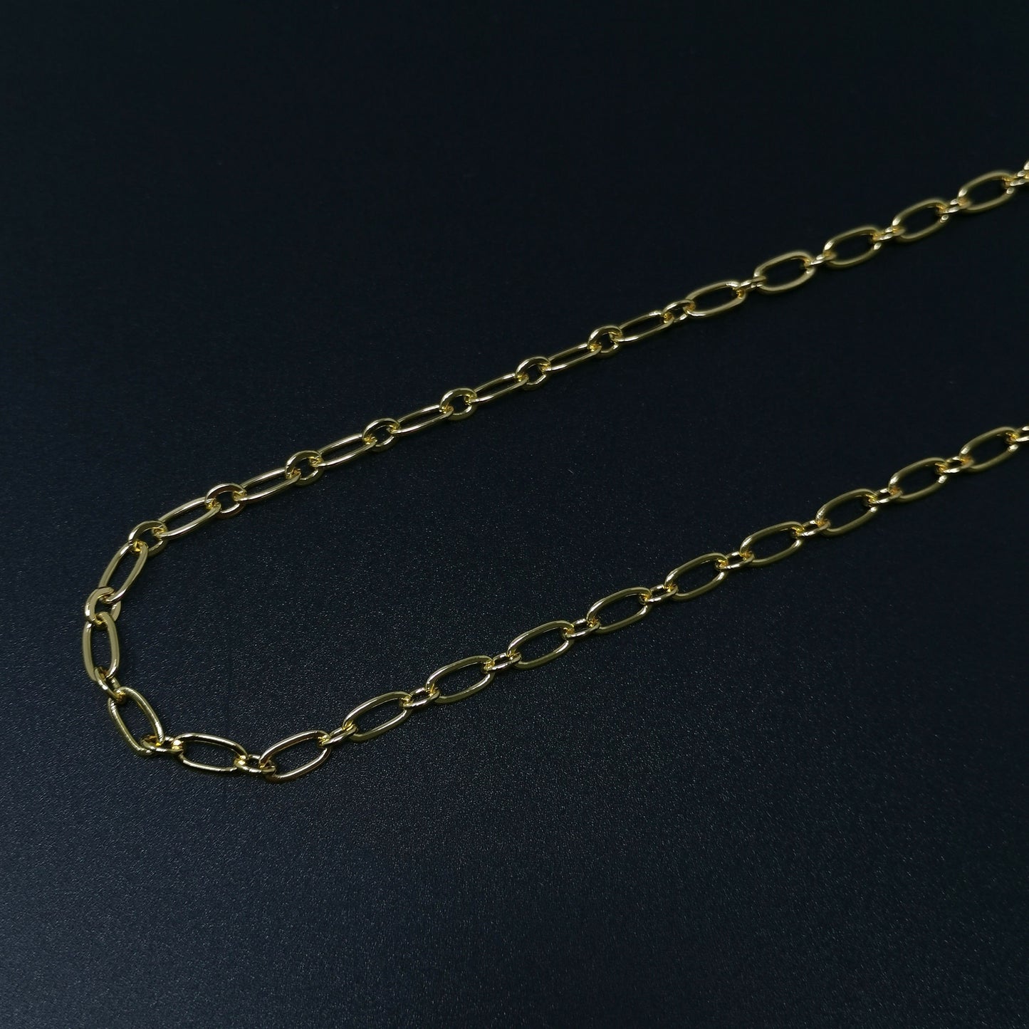 14K Gold Rolo Cable Chain by Yard, Cable Rolo Chain,Wholesale bulk Roll Chain forJewelry Making,Thickness 0.8mm,Roll- 386