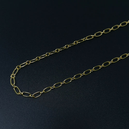 14K Gold Rolo Cable Chain by Yard, Cable Rolo Chain,Wholesale bulk Roll Chain forJewelry Making,Thickness 0.8mm,Roll- 386