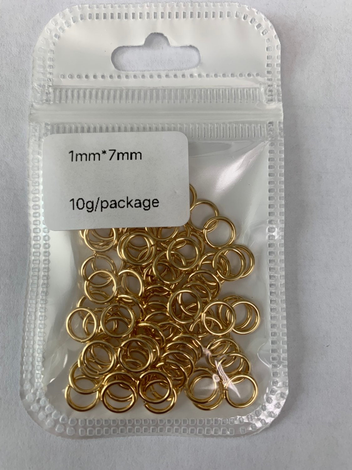 1mm x 7mm (18 gauge) 10 gr. Gold Plated Jump Ring, Rose Gold Connector, White Gold Open Jump Rings, jewelry making supplies