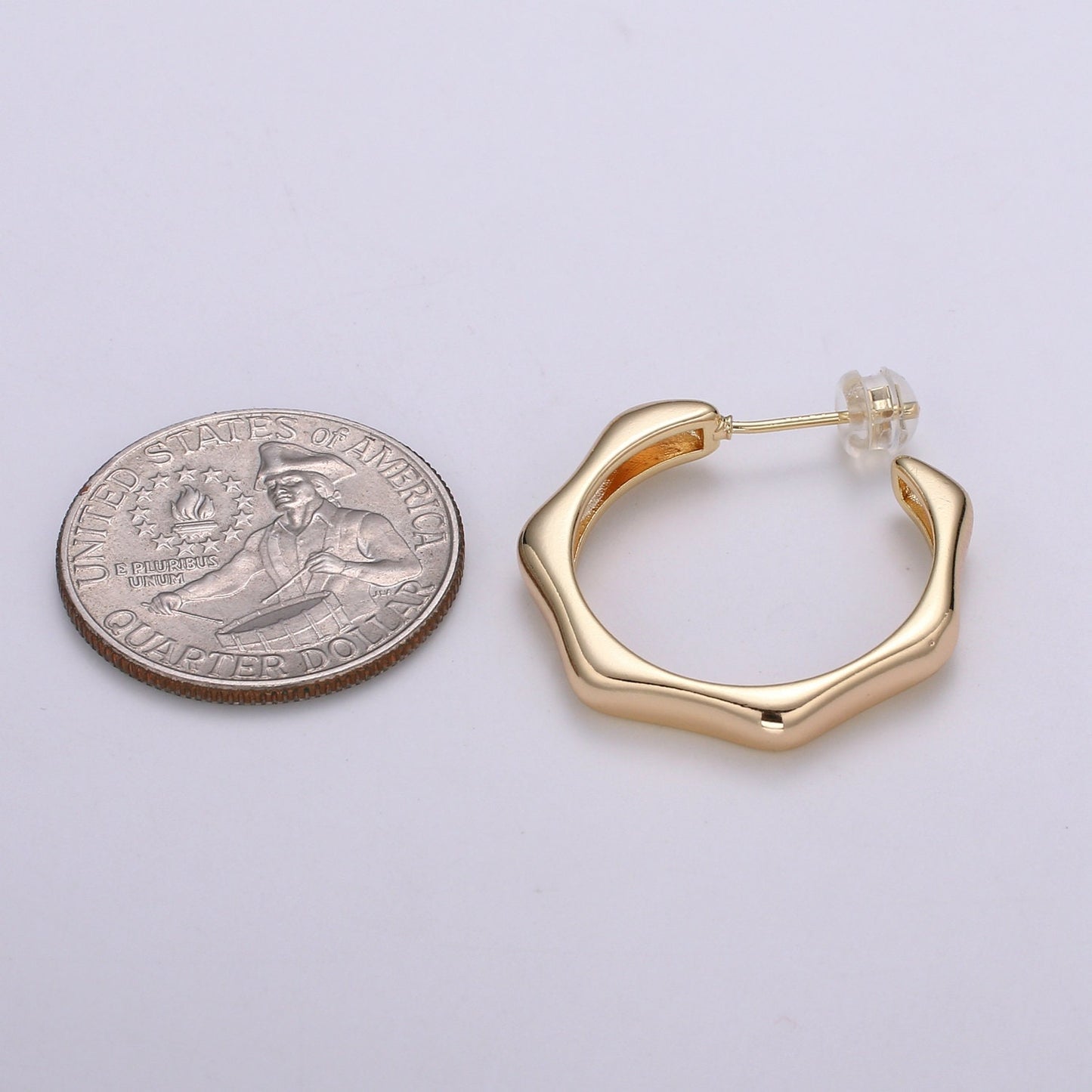 Hexagonal Earring 18K Gold Earring Geometric Hoops Earring design Everyday Earrings, Statement Earrings, Gifts For Her ,EARR-1430