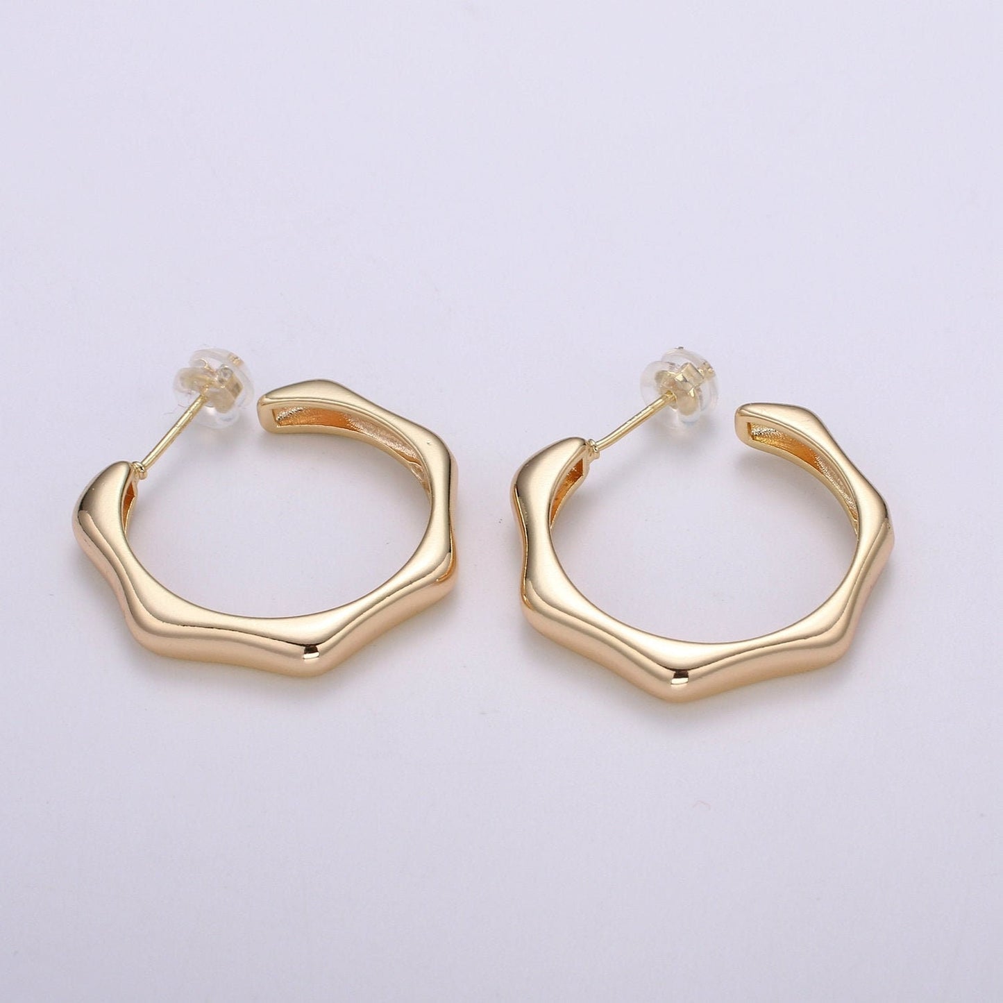 Hexagonal Earring 18K Gold Earring Geometric Hoops Earring design Everyday Earrings, Statement Earrings, Gifts For Her ,EARR-1430