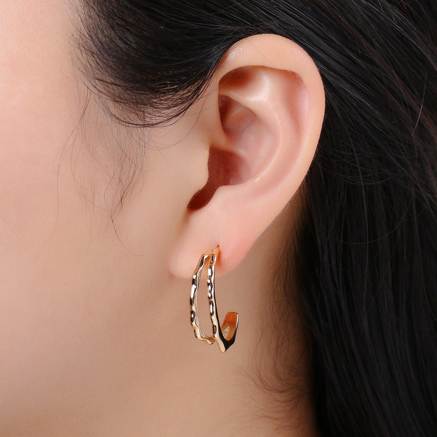 Split Path Design 18K Gold Stud Earring,Rose Gold Weavy Earring,Modern design for DIY Earring Craft Supply Jewelry Making,EARR-1427