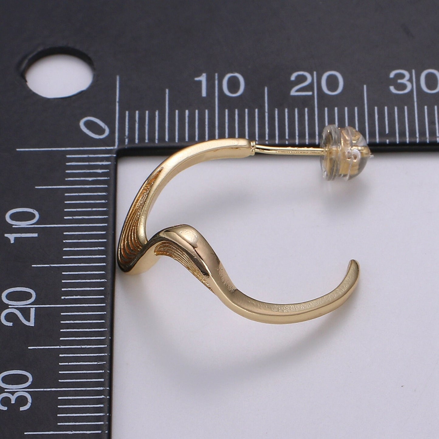Wind and Wave Design 18K Gold Stud Earring,Rose Gold Weavy Earring,Modern design for DIY Earring Craft Supply Jewelry Making,EARR-1426