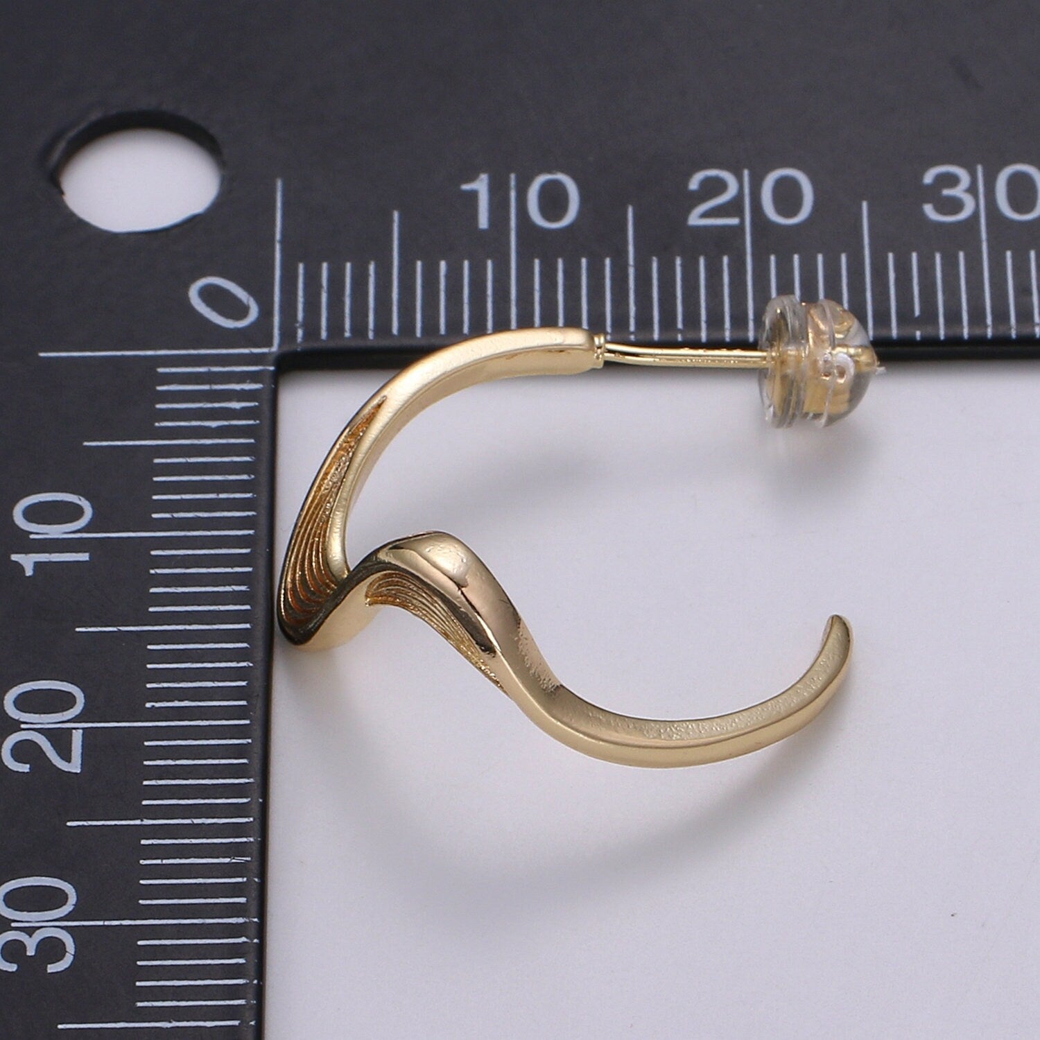 Wind and Wave Design 18K Gold Stud Earring,Rose Gold Weavy Earring,Modern design for DIY Earring Craft Supply Jewelry Making,EARR-1426