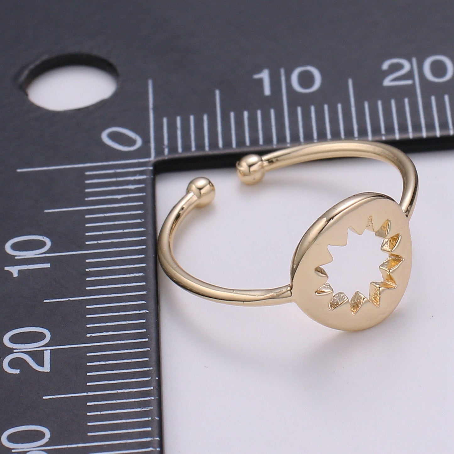 1pc Sun of the Universe 18k Gold Ring, Sun Bright Adjustable Gold Curb Ring, Simple Ring,Circle Ring- 255