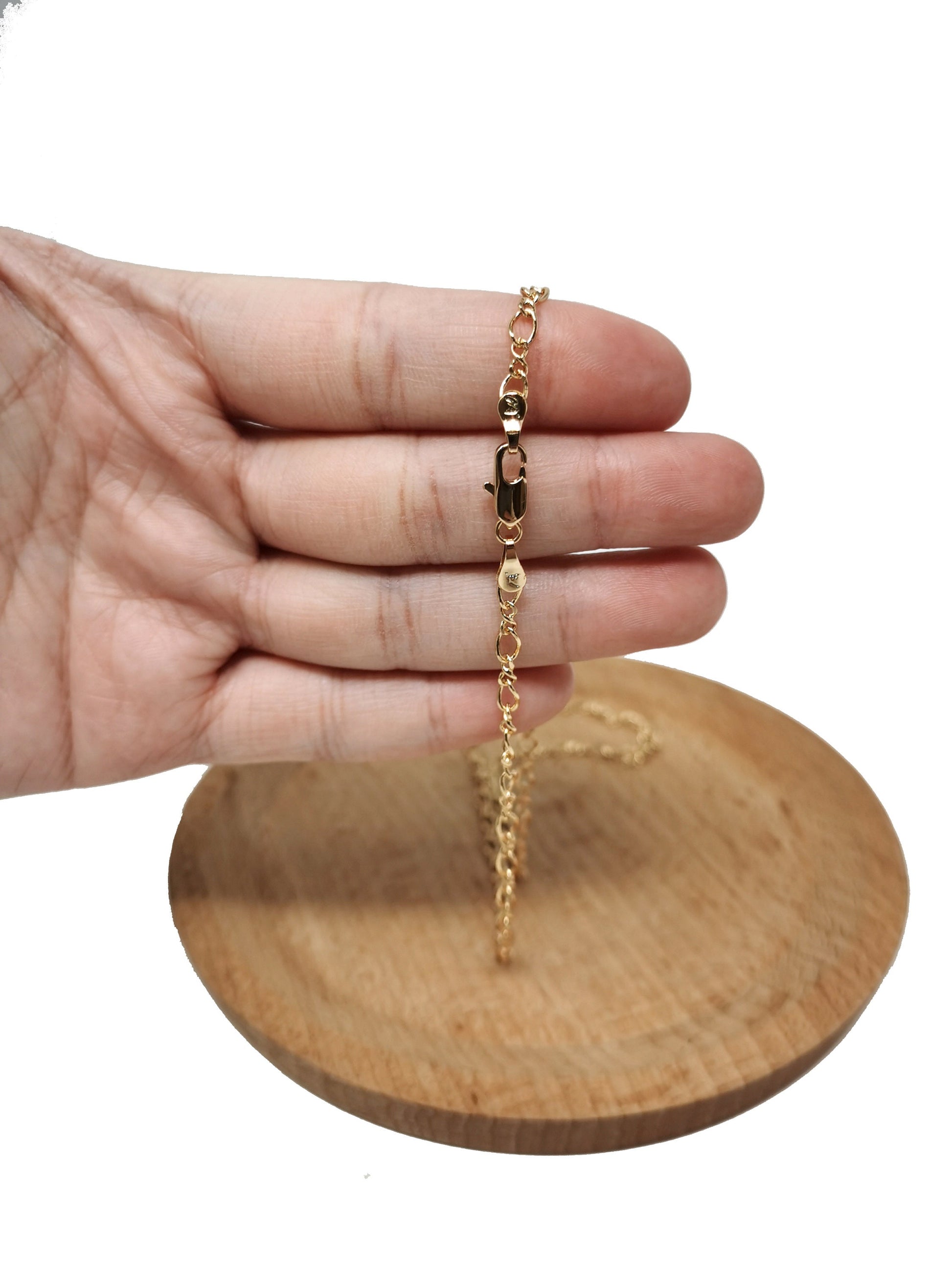 1pc 17.7'' Ready to Use 18K Rosy Gold Rolo Necklace Chain,Layering Rolo Chain Dainty Necklace,For Pendant Charm Necklace MakingCH-734