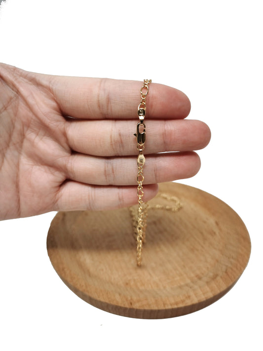 1pc 17.7'' Ready to Use 18K Rosy Gold Rolo Necklace Chain,Layering Rolo Chain Dainty Necklace,For Pendant Charm Necklace MakingCH-734