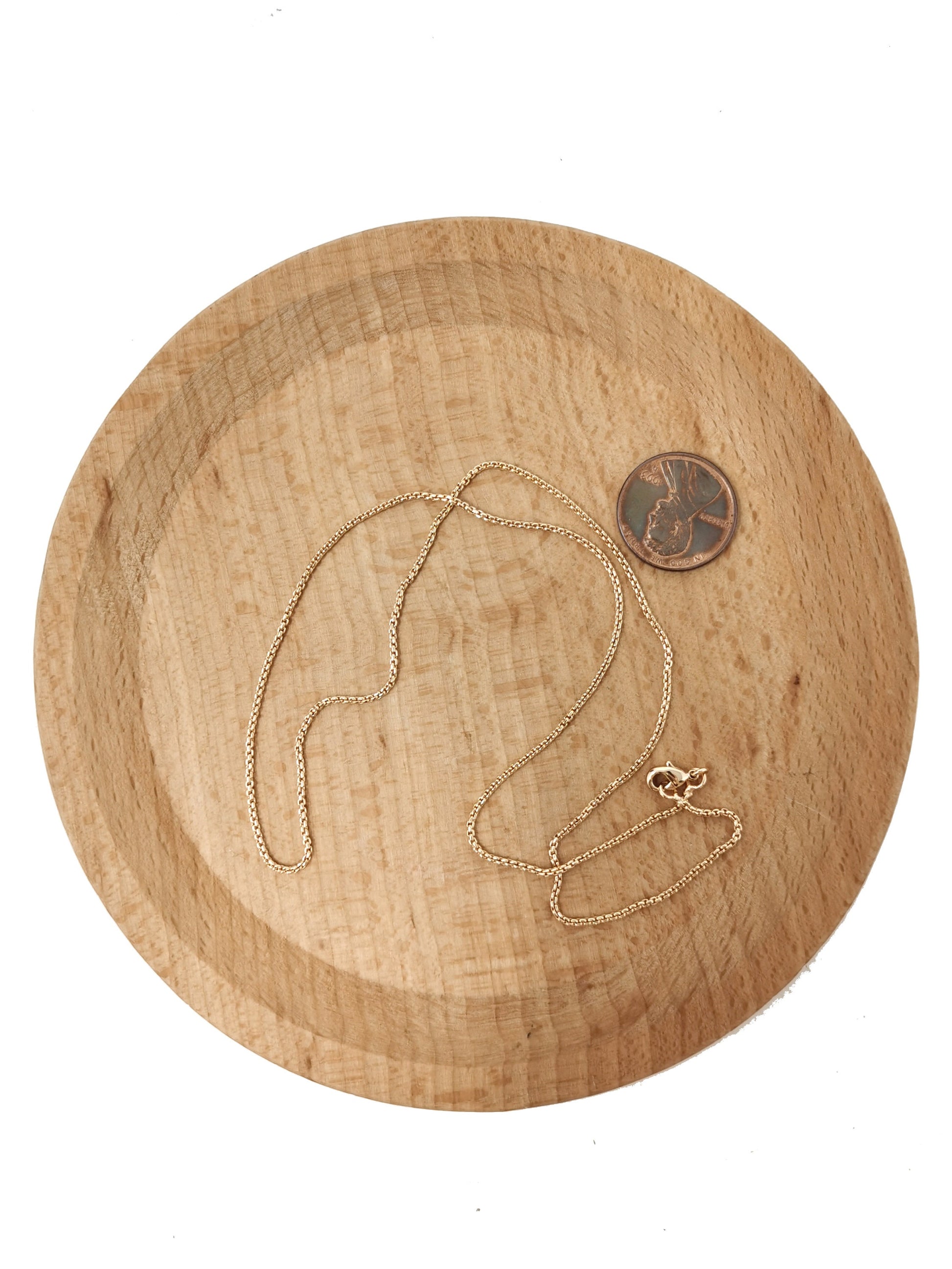 1pc Dainty 17.7''x1 mm thickness ready to wear 18k Gold Filled Rolo Box curb Necklace, Layering Round Chain For Jewelry Making Charm, 746