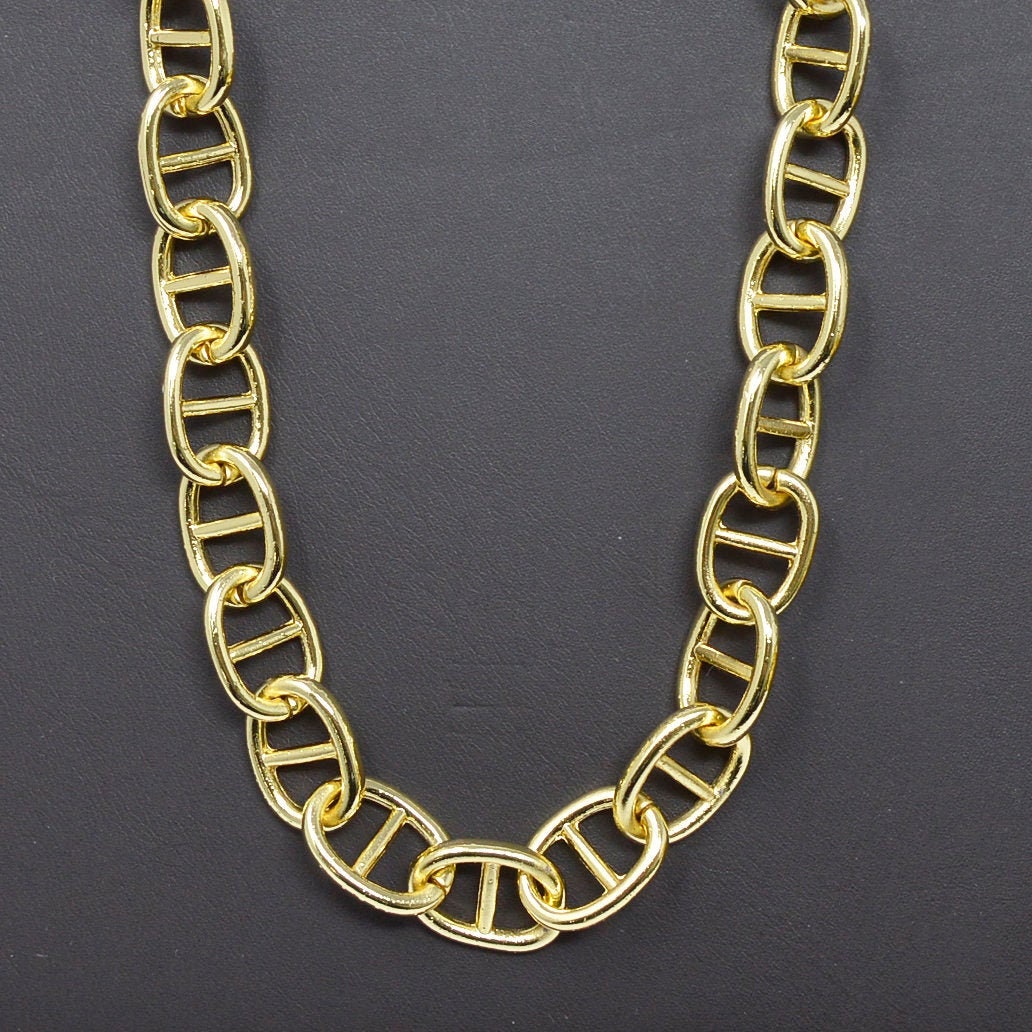 14K Gold Bold Anchor Chain by Yard, Mariner Chain, Wholesale bulk Roll Chain for Jewelry Making13.6x18.4mm, Roll-451