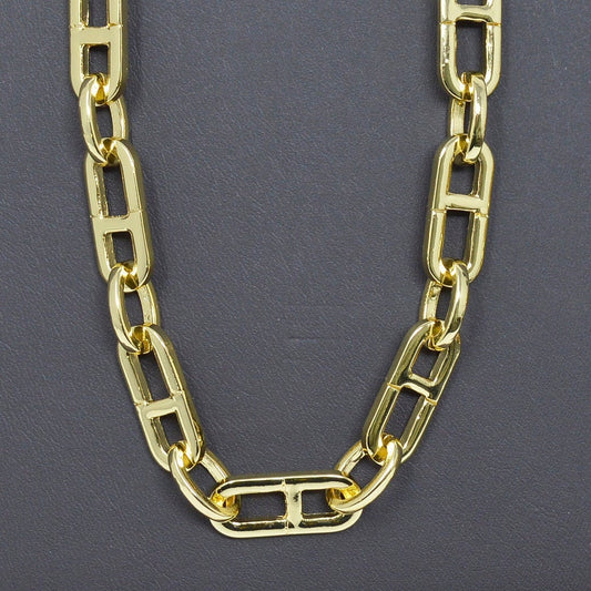 14K Gold Bold Anchor Chain by Yard, Mariner Chain, Wholesale Paperclip Roll Chain for Jewelry Making22.4x9.5mm, Roll-454