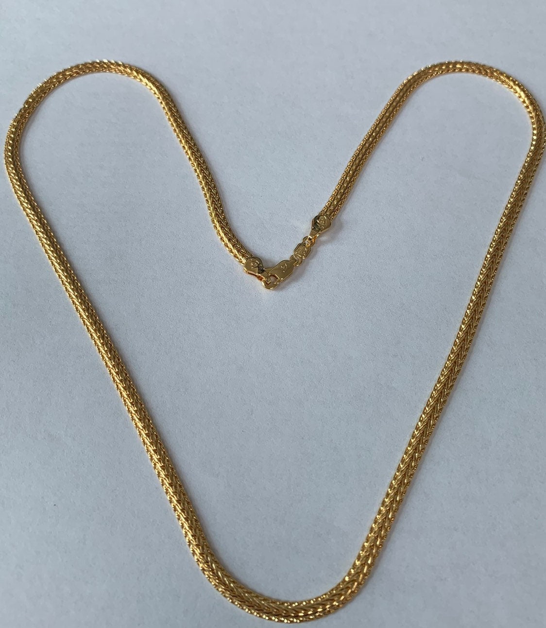 1pc 23.5'' Ready to Use Gold Franco Wheat Necklace Chain, Layering Unique Chain Bold Necklace, Perfect for Pendant Charm Necklace, 418