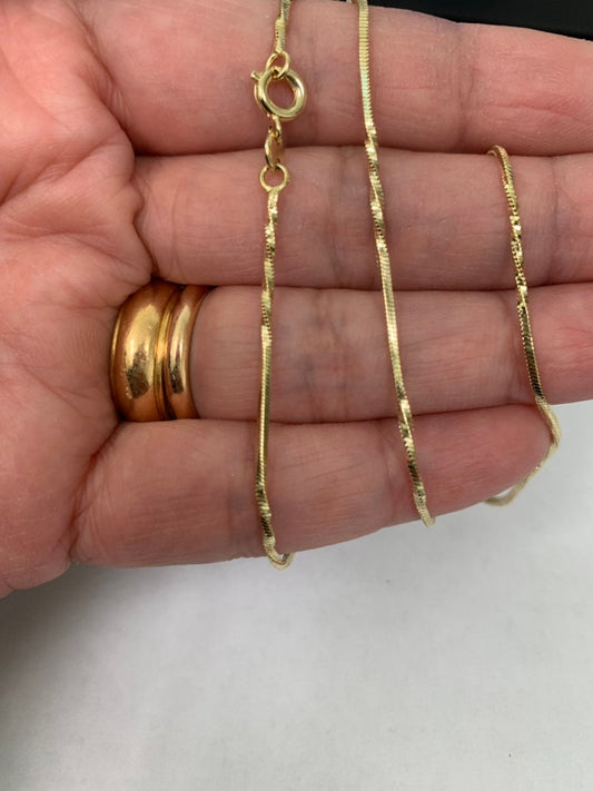 1pc 17.7'' Ready to Use 14K Gold Cocoon Necklace Chain, Layer Snake Twisted Chain Necklace, For Pendant Charm Necklace Making,CH-789