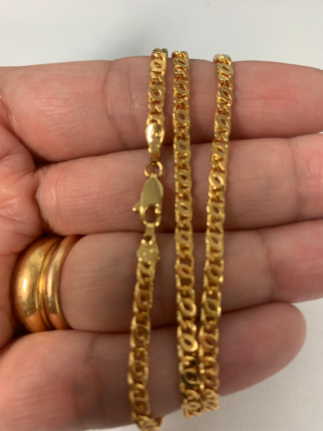 1pc 19.8'' Ready to Use Gold Spinga Necklace Chain, Layering Unique Chain Bold Necklace, Perfect for Pendant Charm Necklace, 874