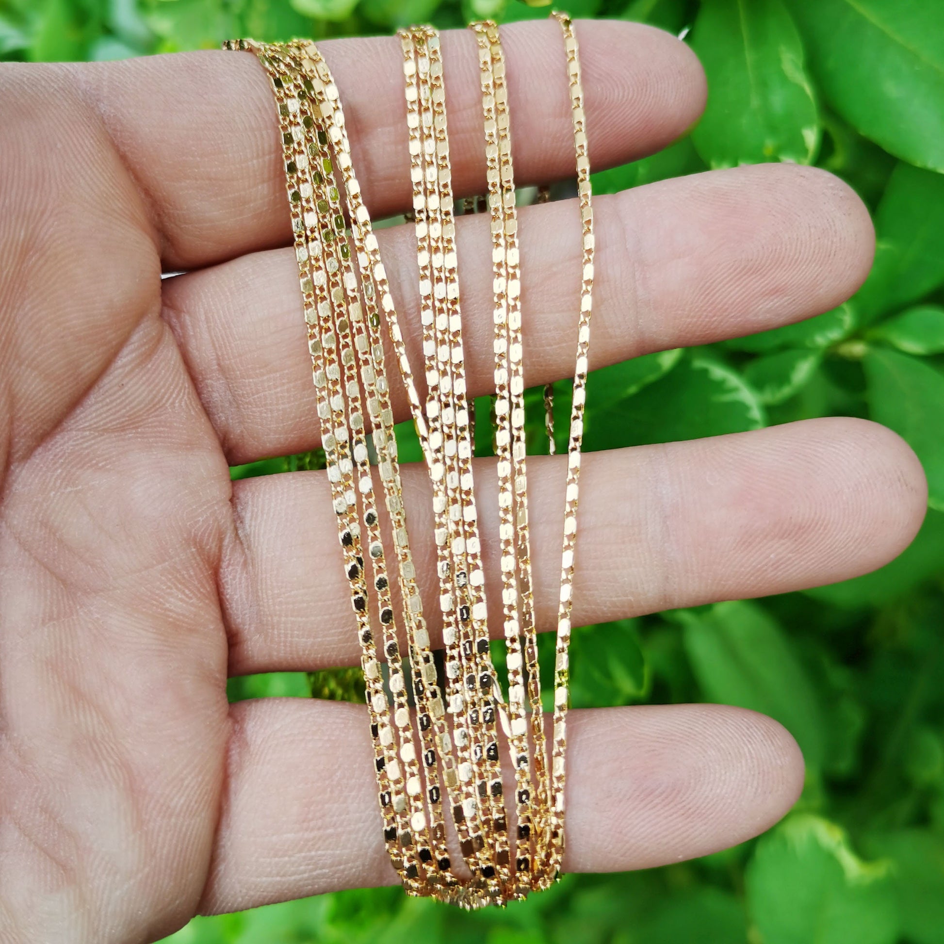 1pc 17.7'' Ready to Use Gold Unique Necklace Chain, Layering Plate Lock Chain Dainty Necklace, Perfect for Pendant Necklace, 820