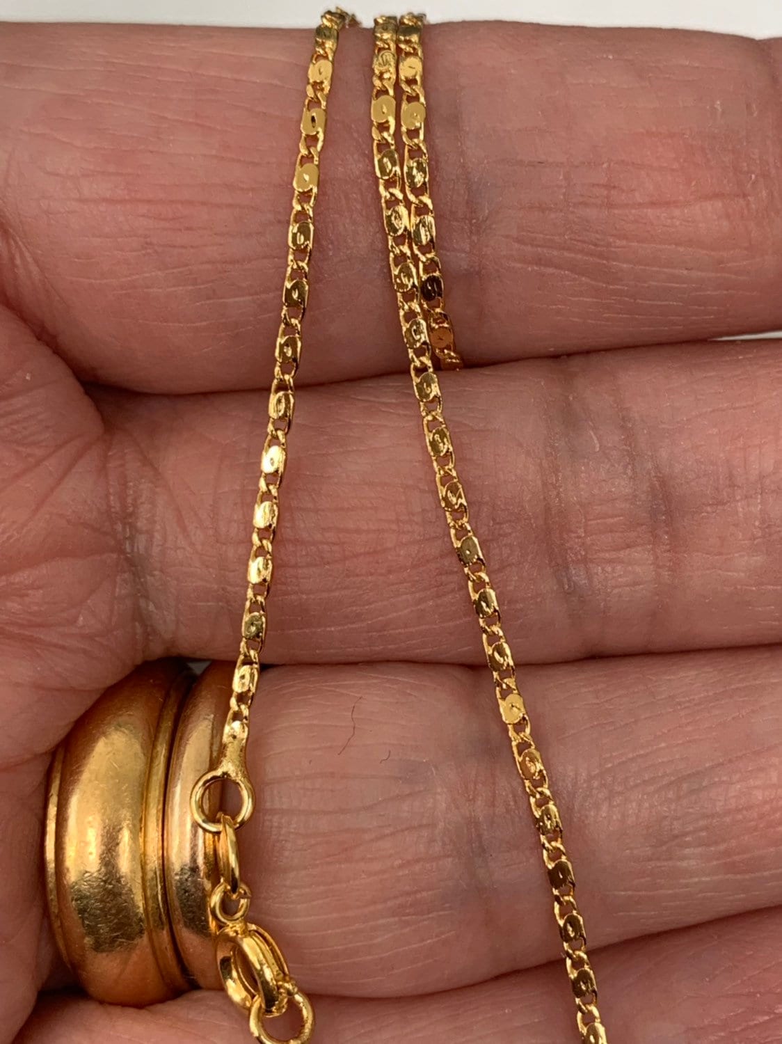 1pc 17.7'' Ready to Use Gold Unique Necklace Chain, Layering Plate Lock Chain Dainty Necklace, Perfect for Pendant Necklace, 820