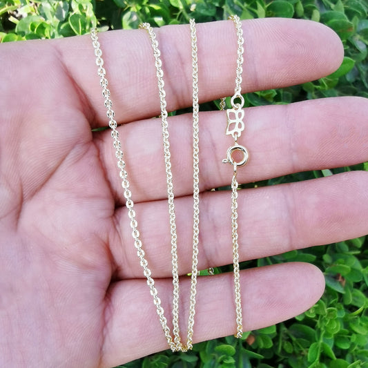 1pc 16'' Ready to Use 14K Gold Filled Thin Rolo Necklace Chain, Small paperclip Chain Dainty Necklace, For Pendant Charm Necklace, 850