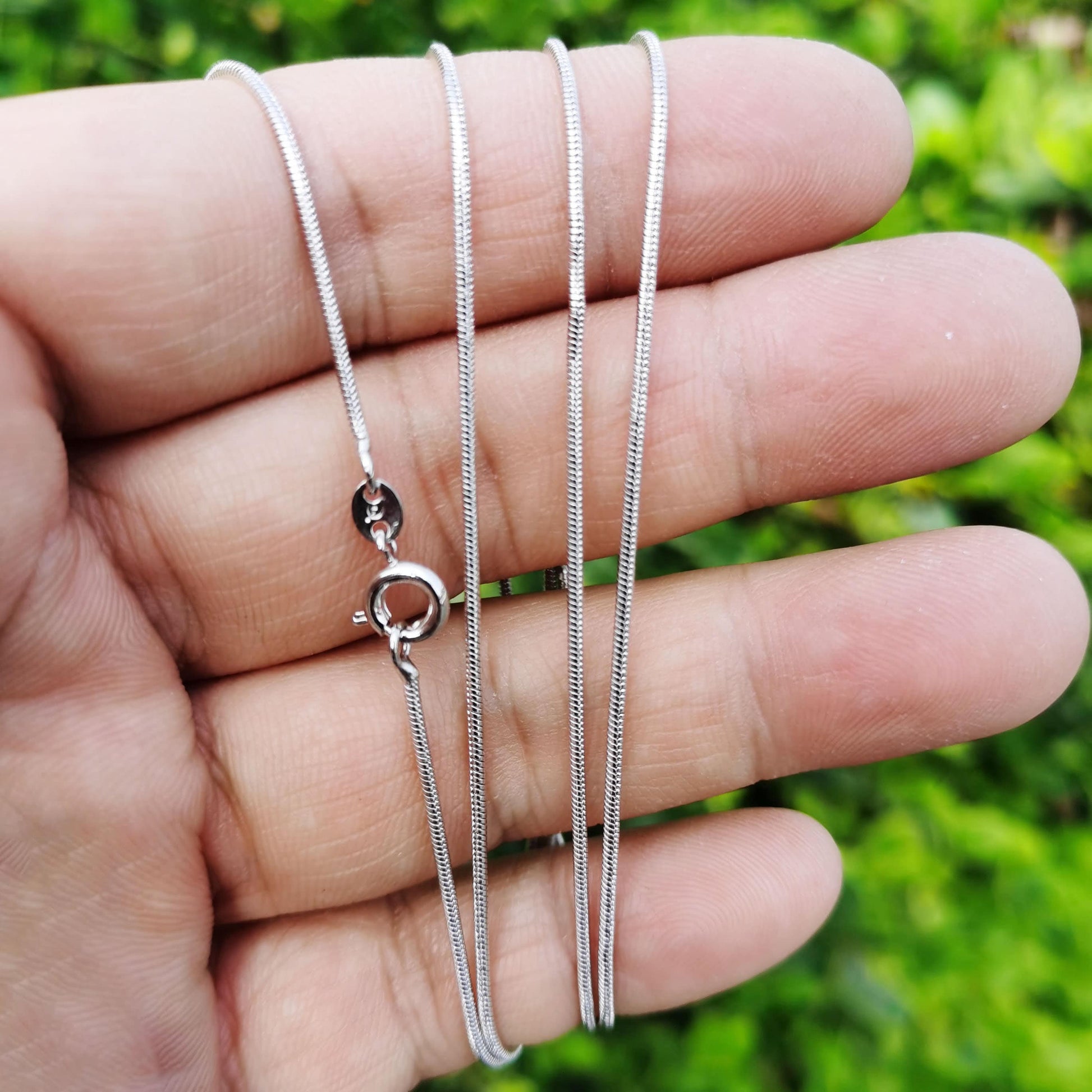 1pc 13.5'' Ready to Use White Gold Snake Necklace Chain,Layer Cocoon Chain Dainty Necklace, Pendant Charm Necklace, Dia. 1.2mm, 110