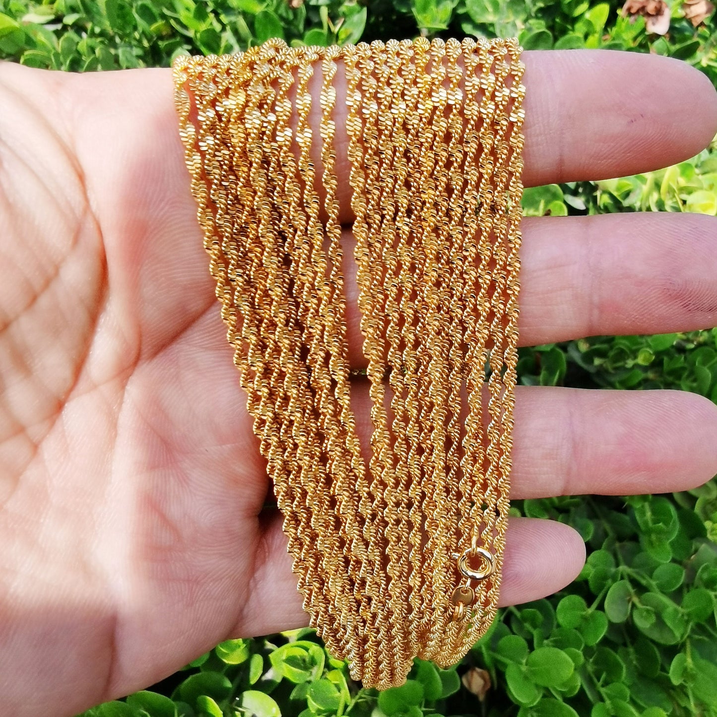 1pc 19.5'' Ready to Use Gold Singapore Necklace Chain, Layering Spiral Chain Dainty Necklace, Perfect for Pendant Necklace, 253