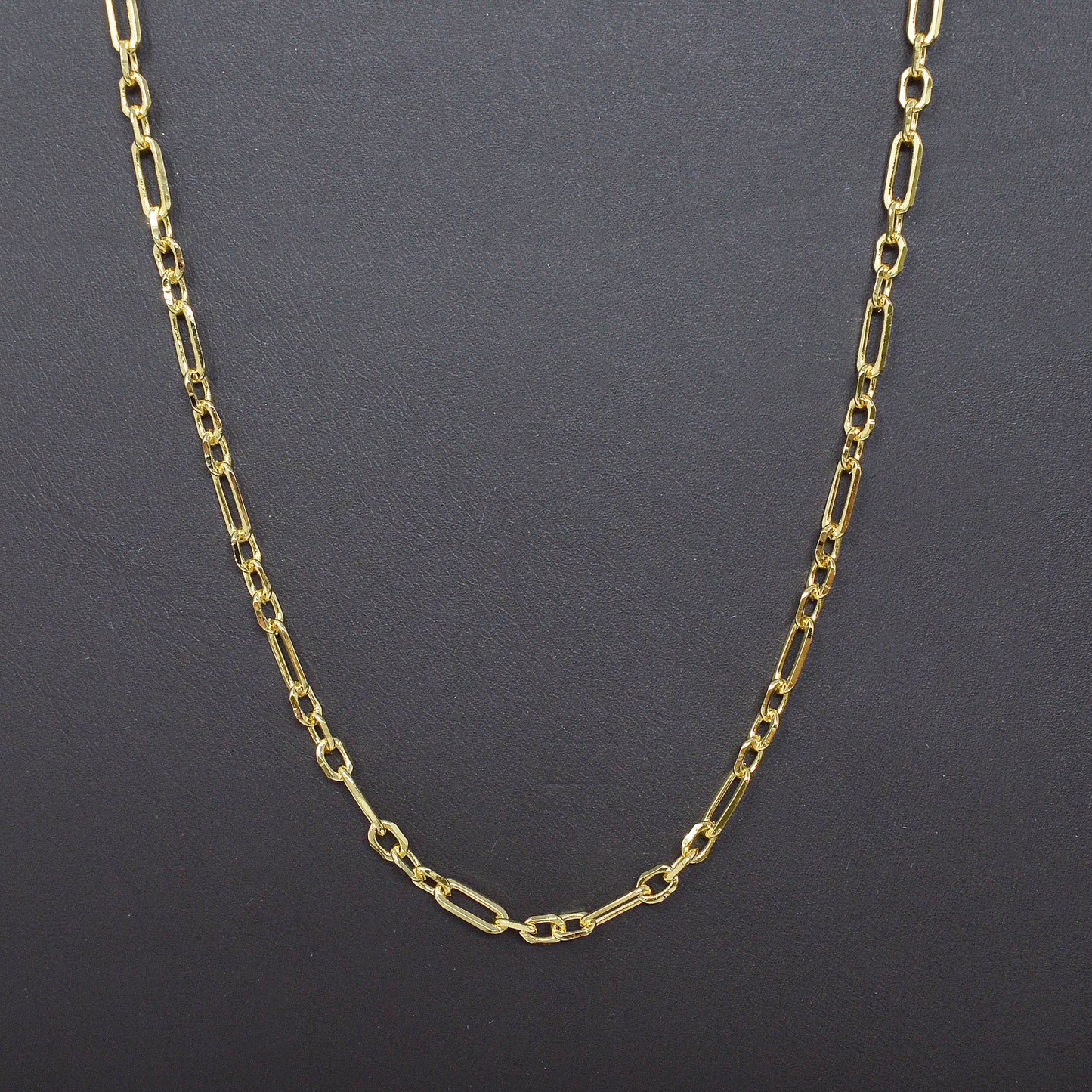 Gold Rolo Stadium Cable Paperclip Chain by Yard, Link Cable Rolo Elongate Chain Wholesale bulk Roll Chain for Jewelry Making, 435